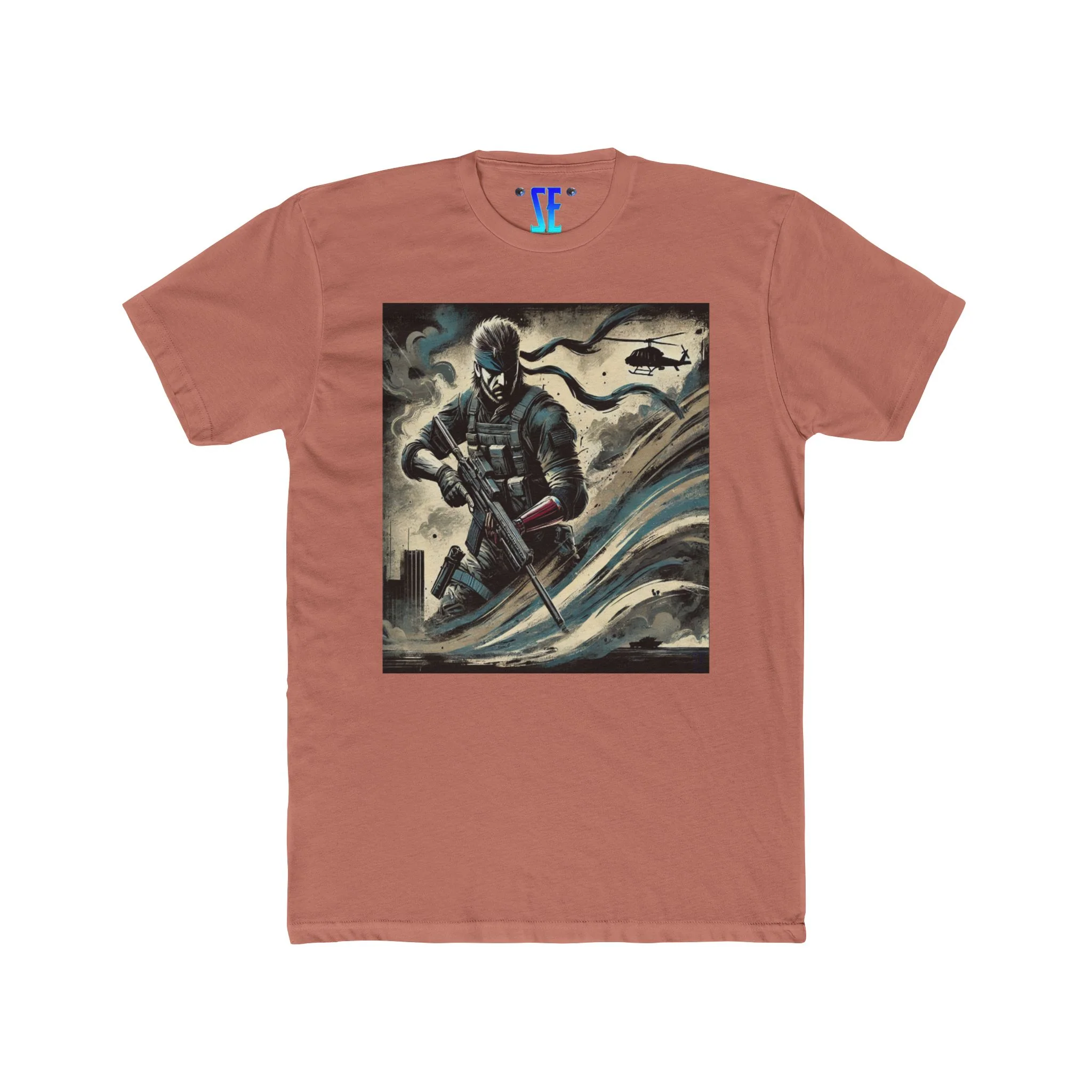 MGS Dual Snake Perspective Action Elite Soldier Combat Swirl Design T-Shirt - Image 3