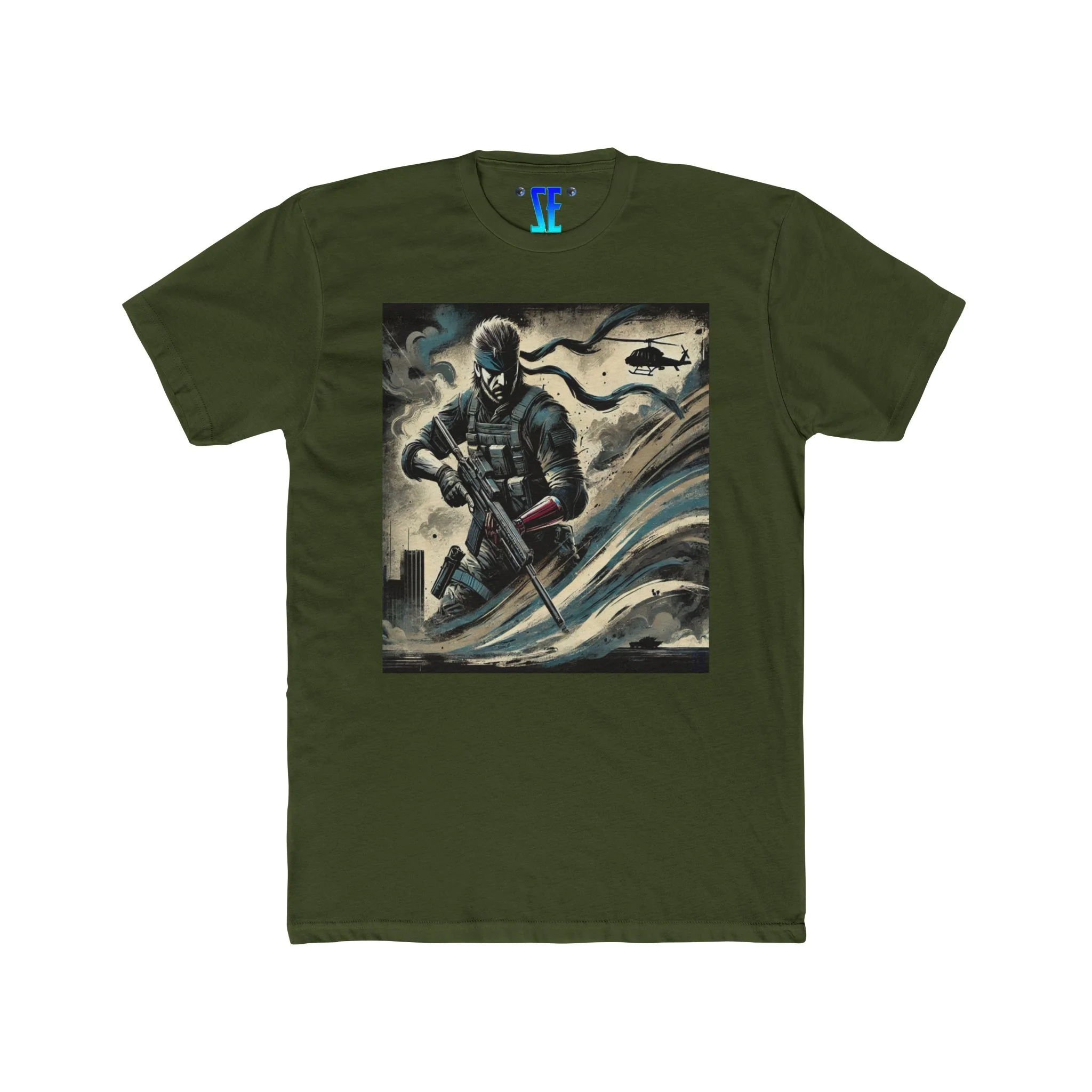MGS Dual Snake Perspective Action Elite Soldier Combat Swirl Design T-Shirt - Image 4