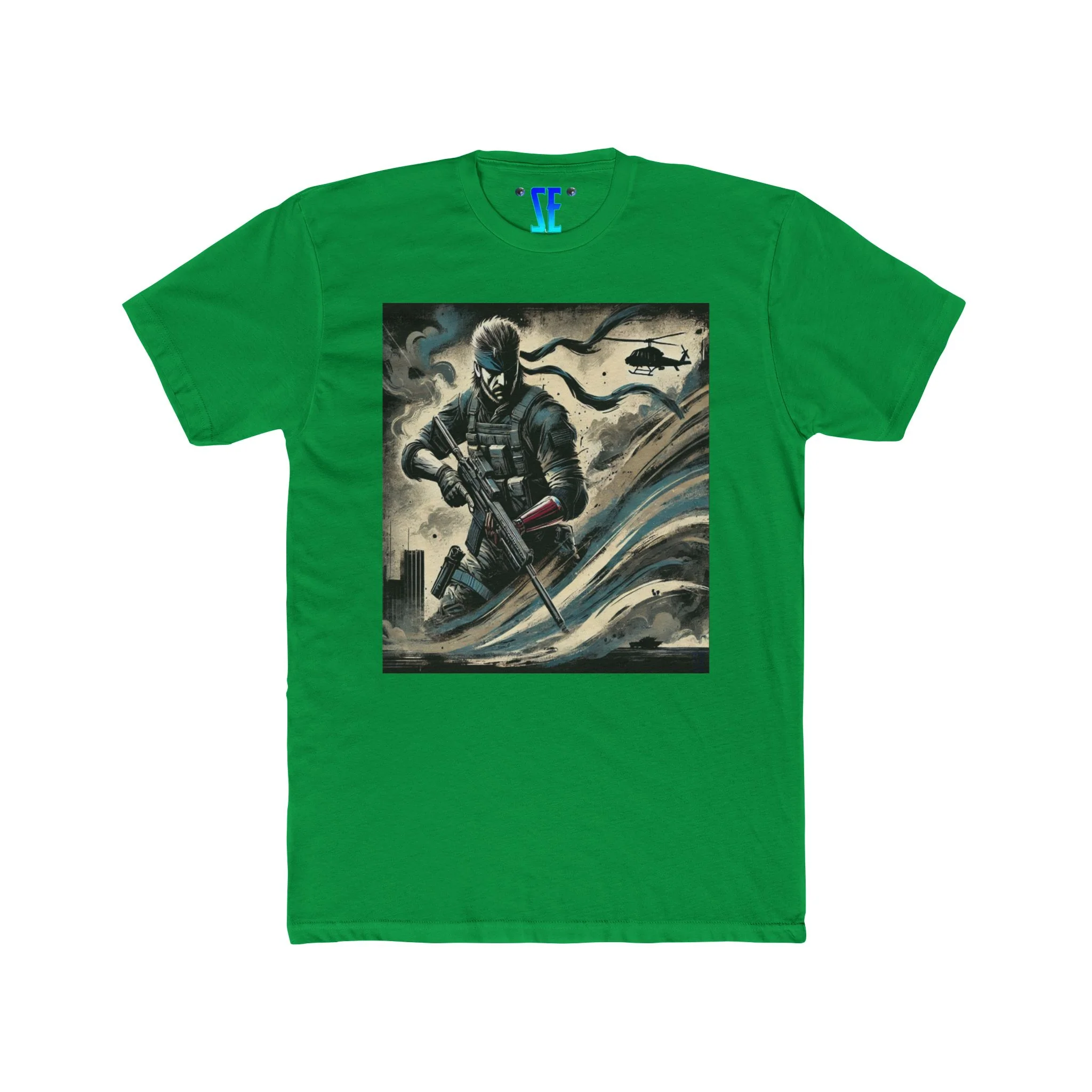MGS Dual Snake Perspective Action Elite Soldier Combat Swirl Design T-Shirt - Image 5