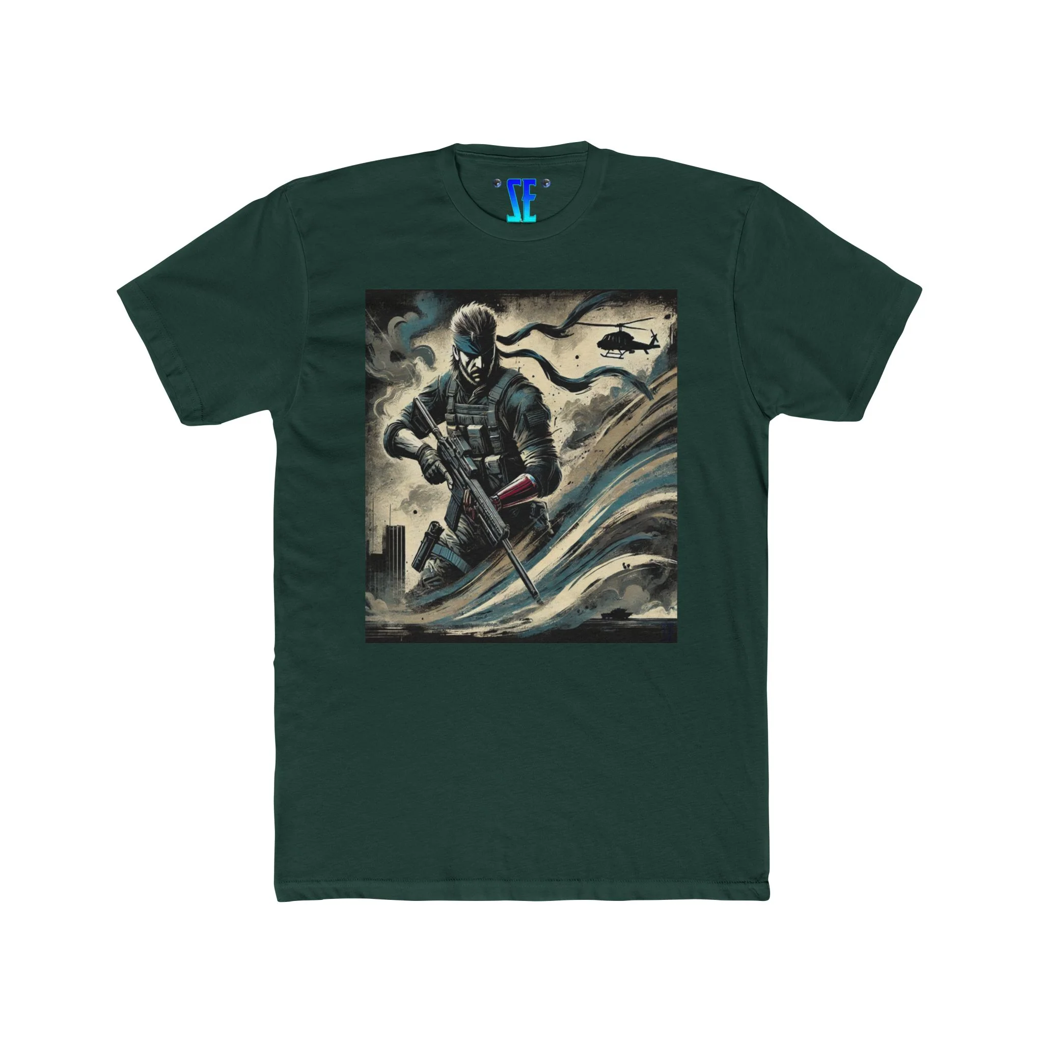 MGS Dual Snake Perspective Action Elite Soldier Combat Swirl Design T-Shirt - Image 6