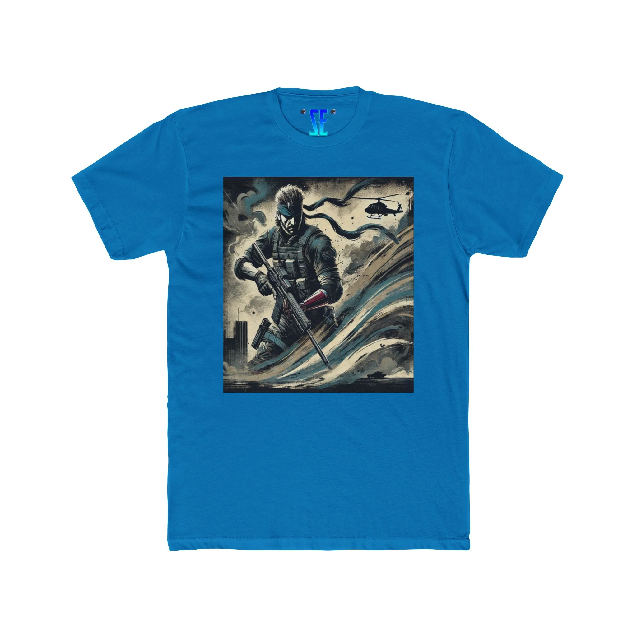 MGS Dual Snake Perspective Action Elite Soldier Combat Swirl Design T-Shirt - Image 7