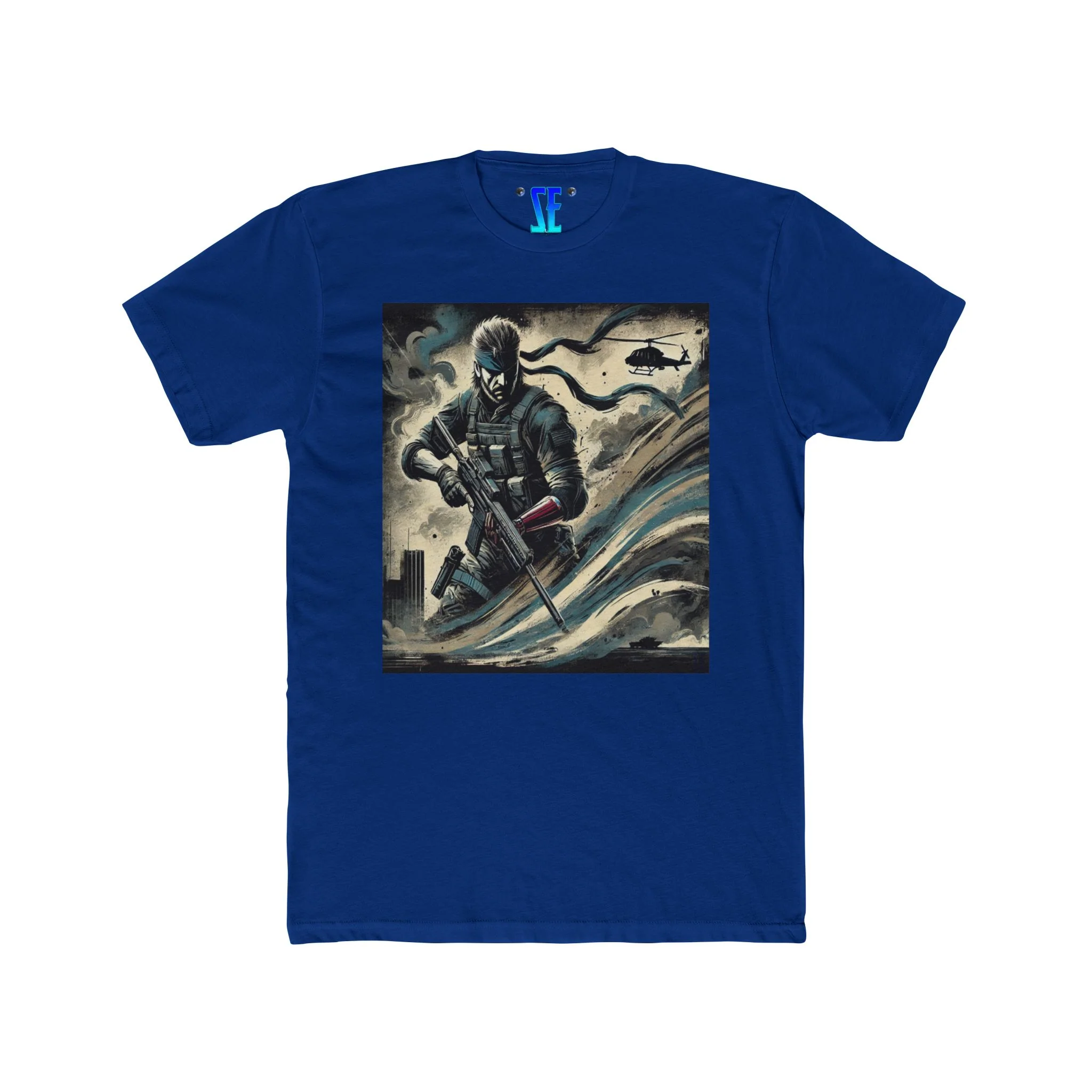 MGS Dual Snake Perspective Action Elite Soldier Combat Swirl Design T-Shirt - Image 9