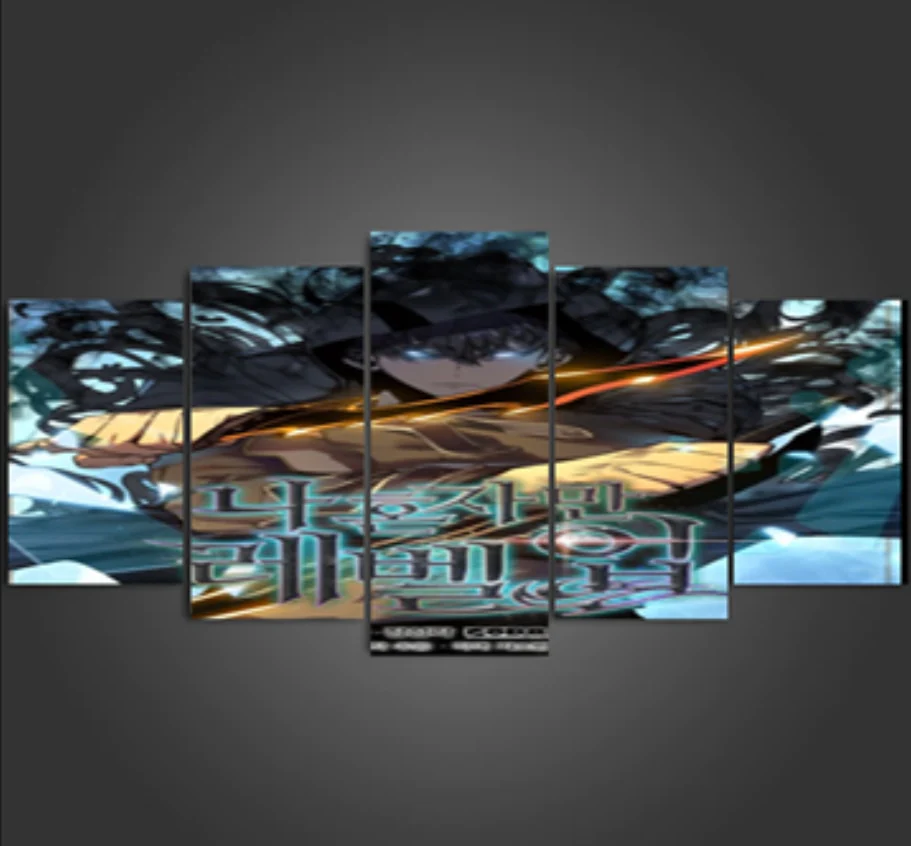 Solo Leveling 5 Pieces Canvas Modern Home Room Decoration Anime 5 Panel Wall Art Picture Canvas - Image 3