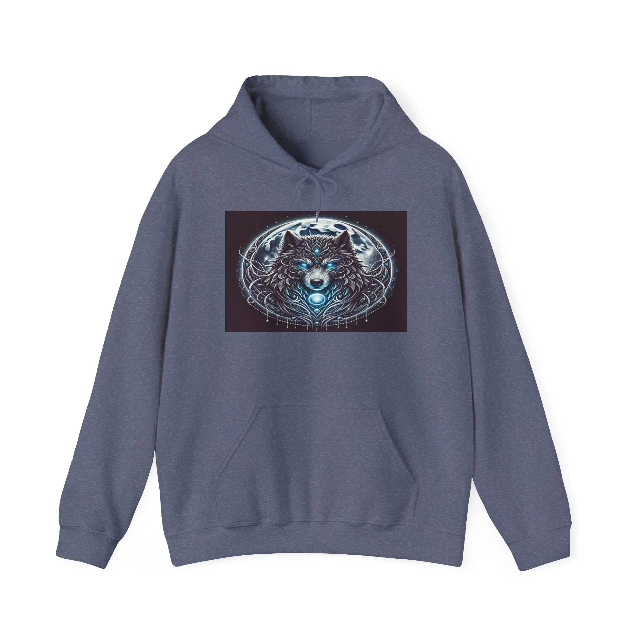 Moonfall Series Blue-Eyed Wolf Moon Hoodie Unique Graphic Hooded Sweatshirt Outdoor Enthusiasts - Image 10