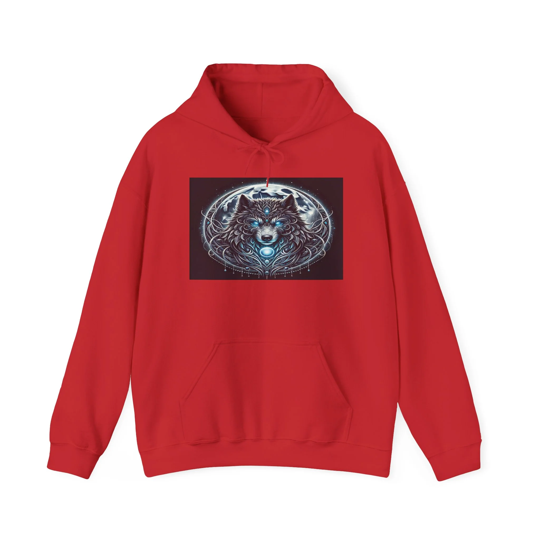 Moonfall Series Blue-Eyed Wolf Moon Hoodie Unique Graphic Hooded Sweatshirt Outdoor Enthusiasts - Image 11
