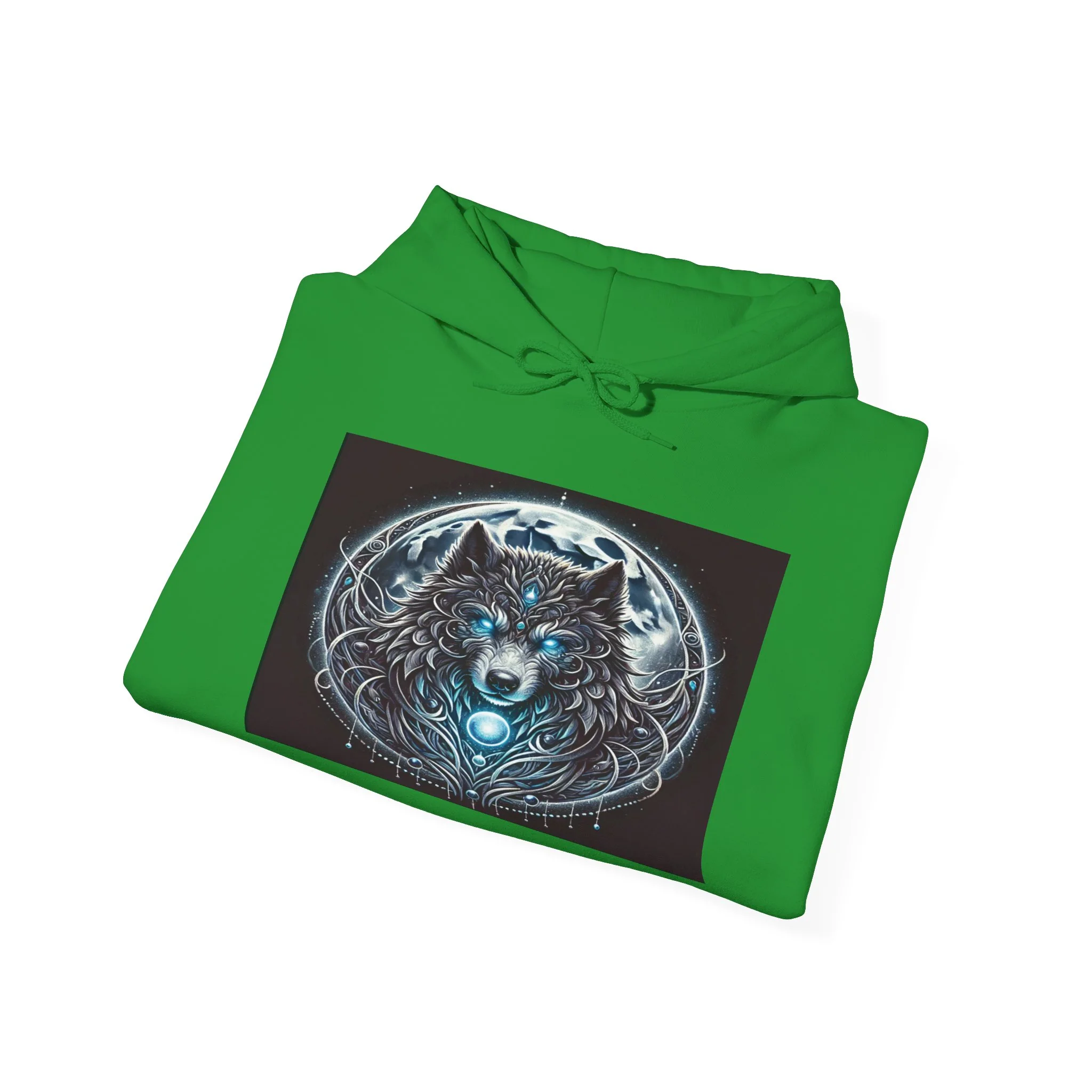 Moonfall Series Blue-Eyed Wolf Moon Hoodie Unique Graphic Hooded Sweatshirt Outdoor Enthusiasts - Image 26
