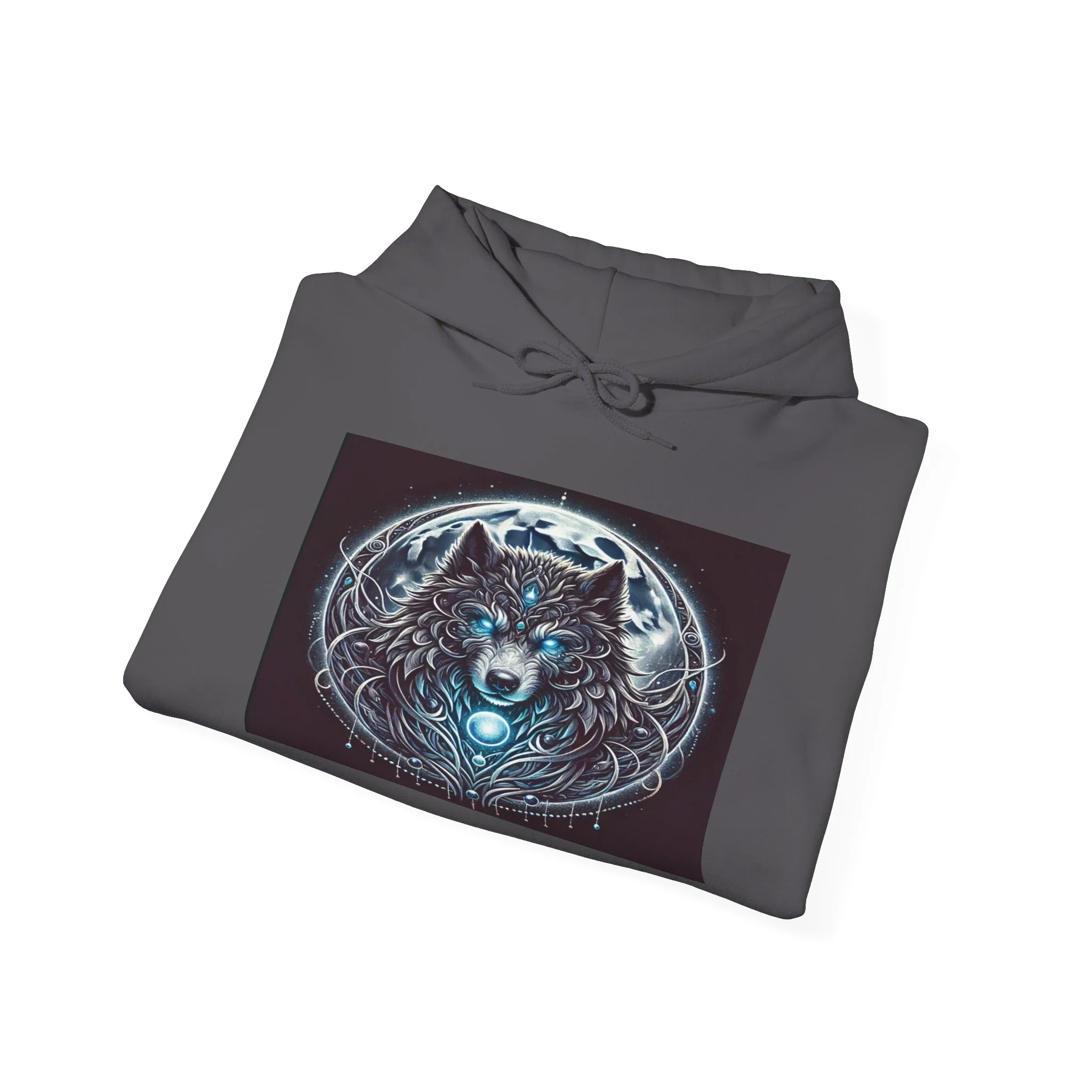 Moonfall Series Blue-Eyed Wolf Moon Hoodie Unique Graphic Hooded Sweatshirt Outdoor Enthusiasts - Image 32