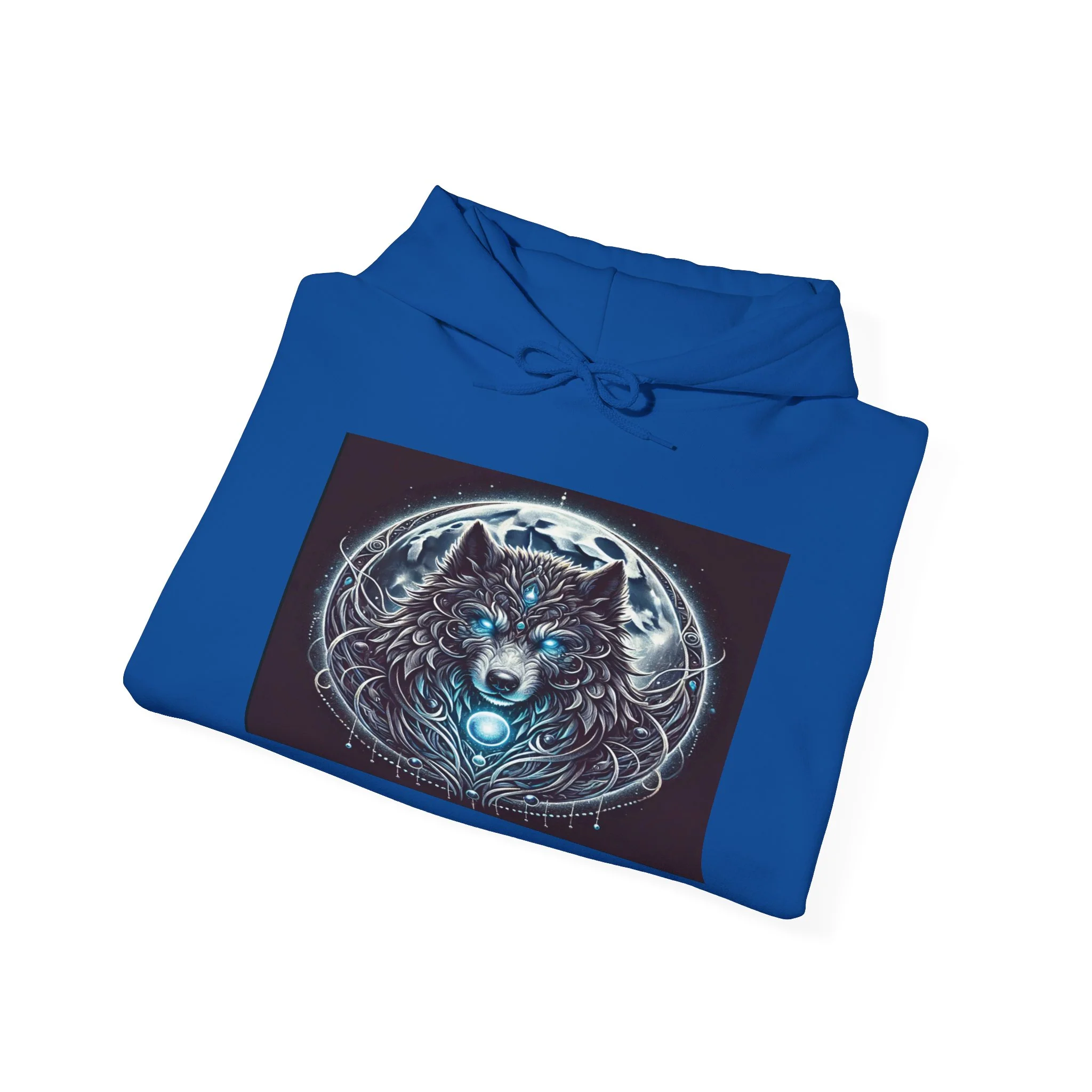Moonfall Series Blue-Eyed Wolf Moon Hoodie Unique Graphic Hooded Sweatshirt Outdoor Enthusiasts - Image 35