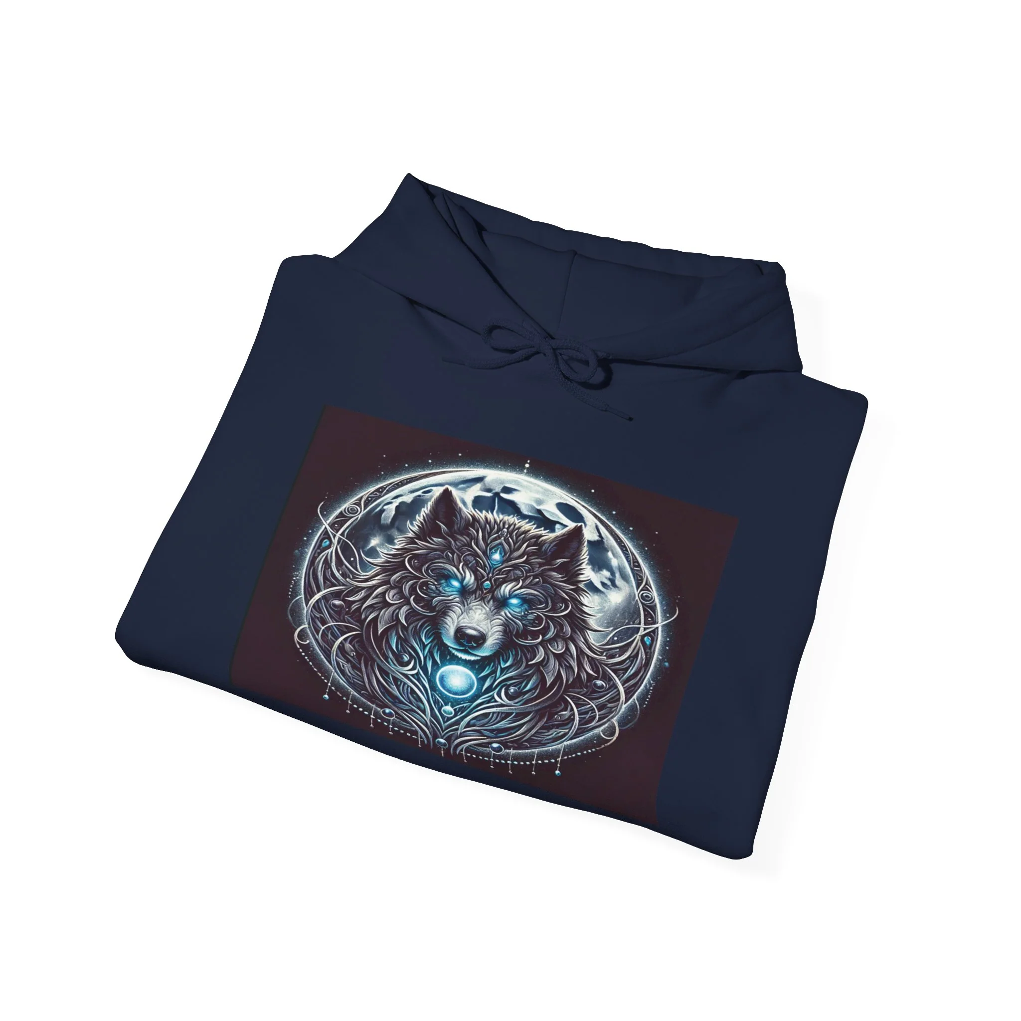 Moonfall Series Blue-Eyed Wolf Moon Hoodie Unique Graphic Hooded Sweatshirt Outdoor Enthusiasts - Image 38