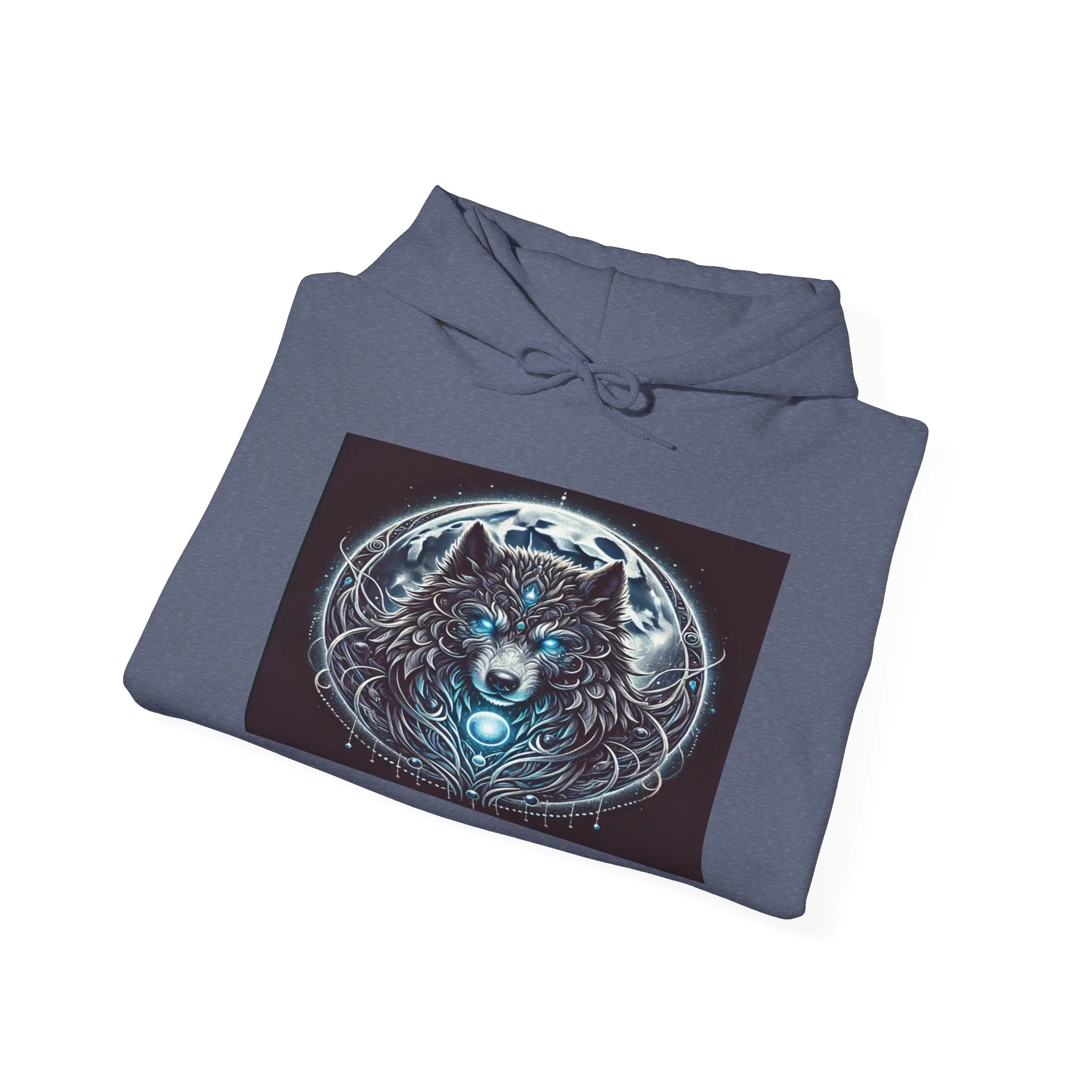 Moonfall Series Blue-Eyed Wolf Moon Hoodie Unique Graphic Hooded Sweatshirt Outdoor Enthusiasts - Image 41