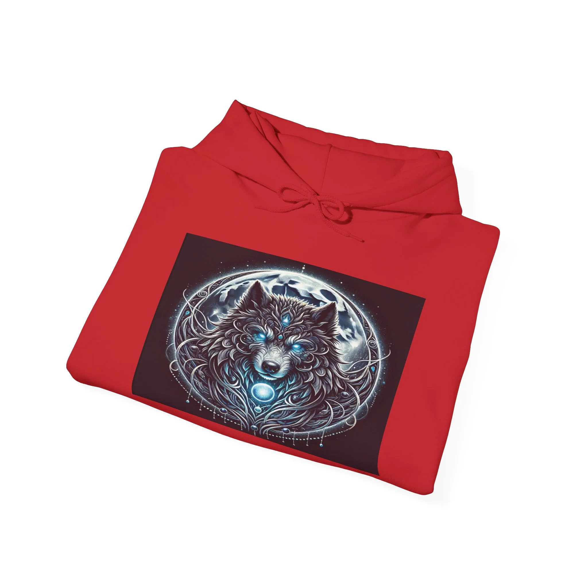 Moonfall Series Blue-Eyed Wolf Moon Hoodie Unique Graphic Hooded Sweatshirt Outdoor Enthusiasts - Image 44