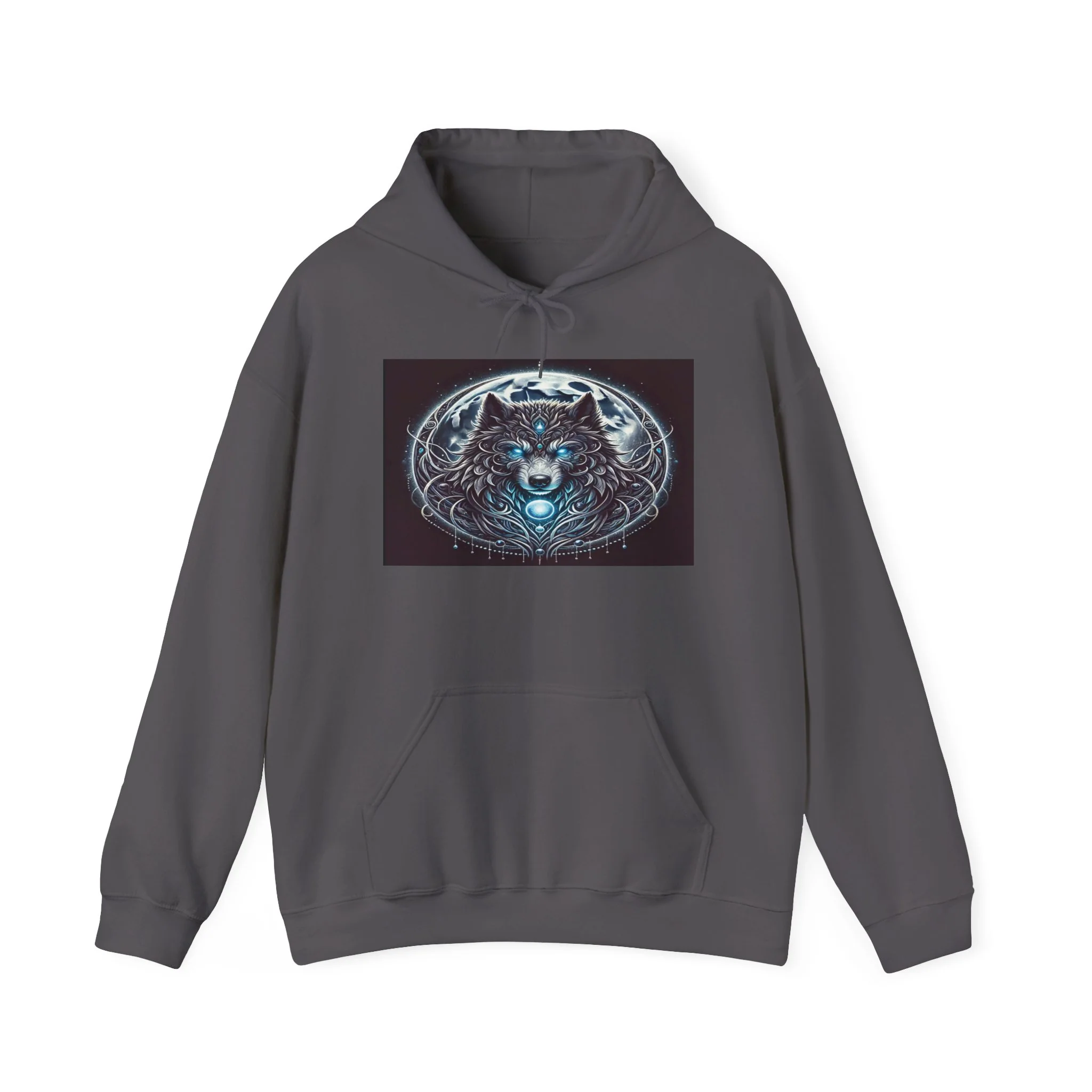Moonfall Series Blue-Eyed Wolf Moon Hoodie Unique Graphic Hooded Sweatshirt Outdoor Enthusiasts - Image 7