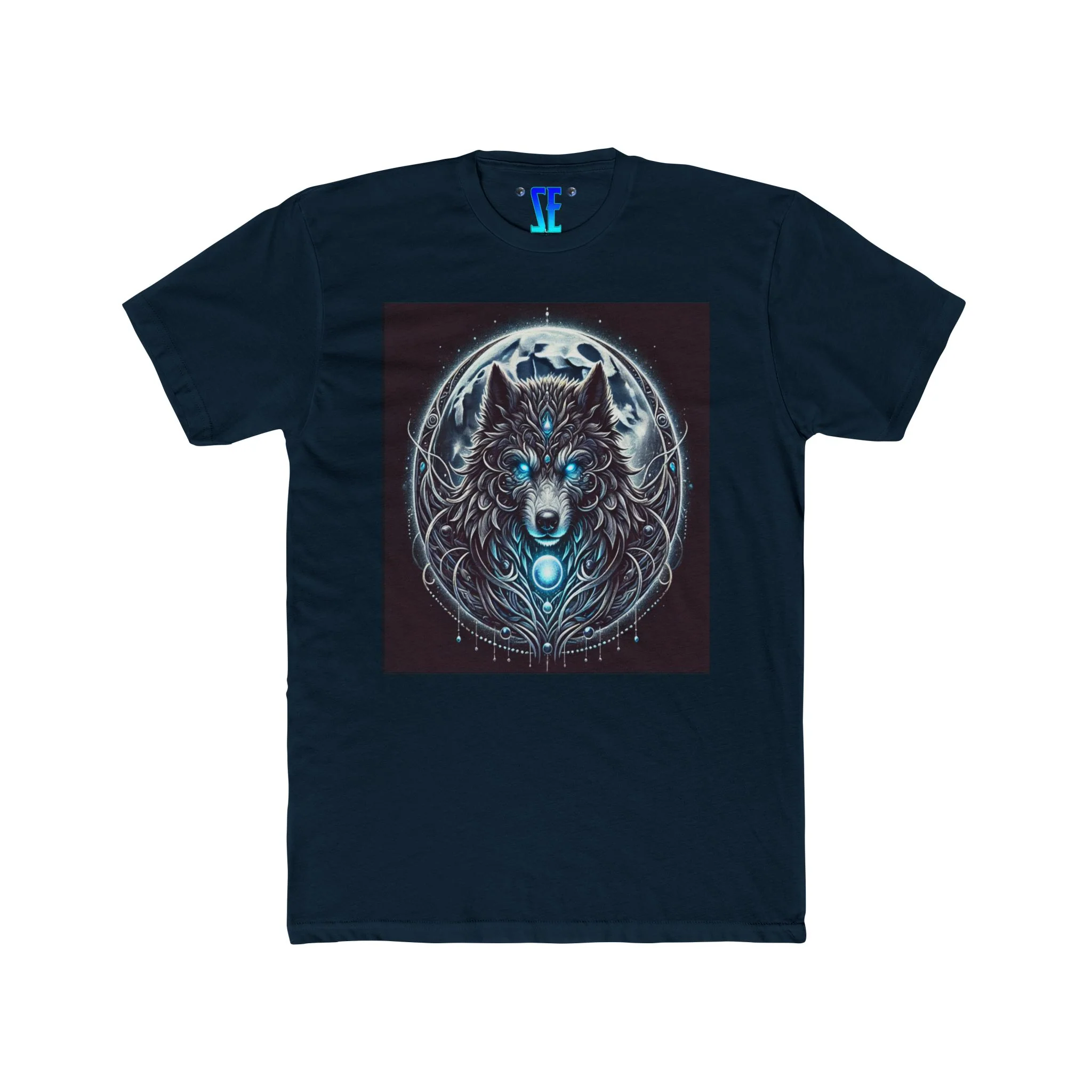 Moonfall Series Blue-Eyed Wolf Moon T-Shirt Unique Graphic Tee Outdoor Enthusiasts - Image 6