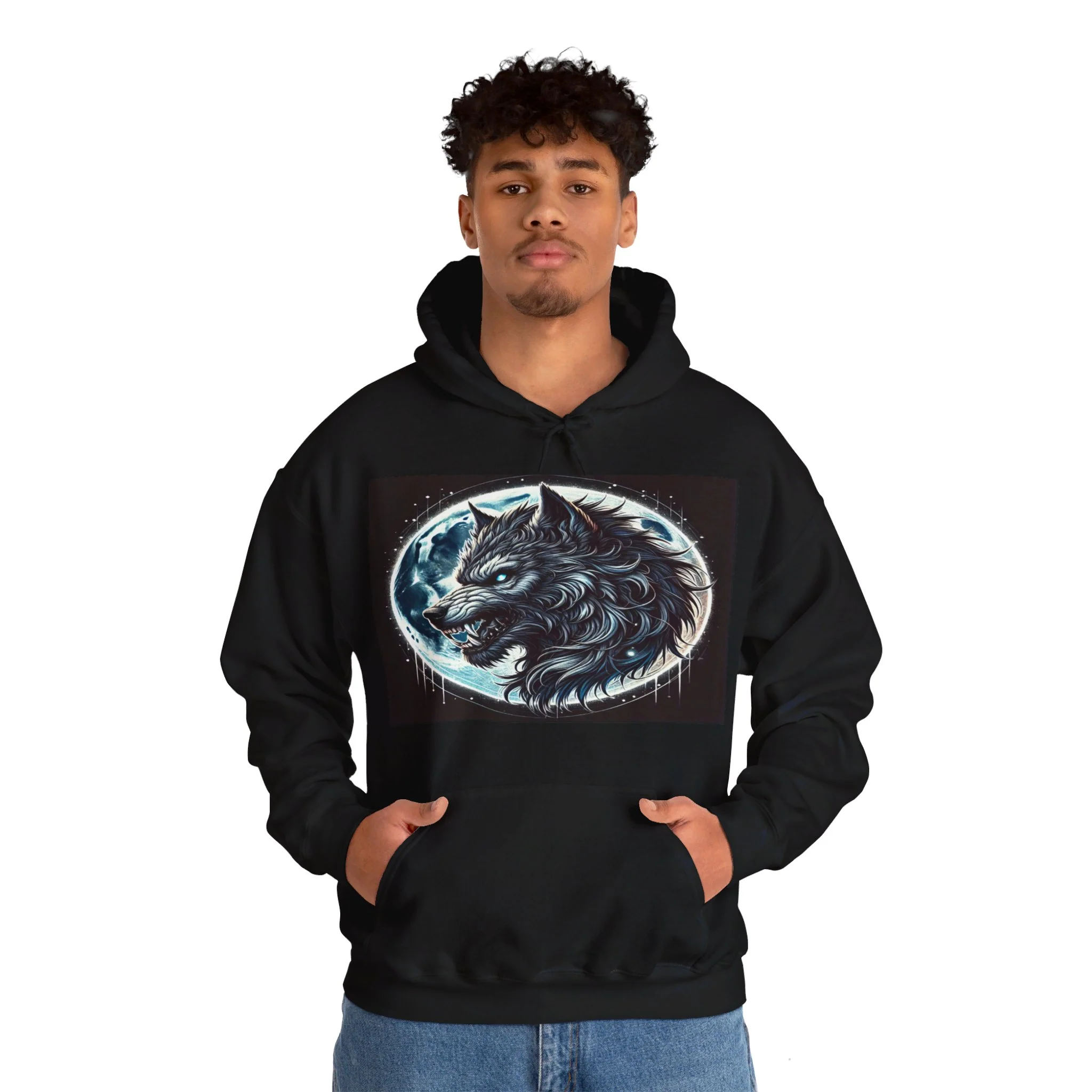 Moonfall Series Fierce Wolf Howling Moon Hoodie Stylish Unique Graphic Hooded Sweatshirt Wolf Adventure Seekers - Image 16