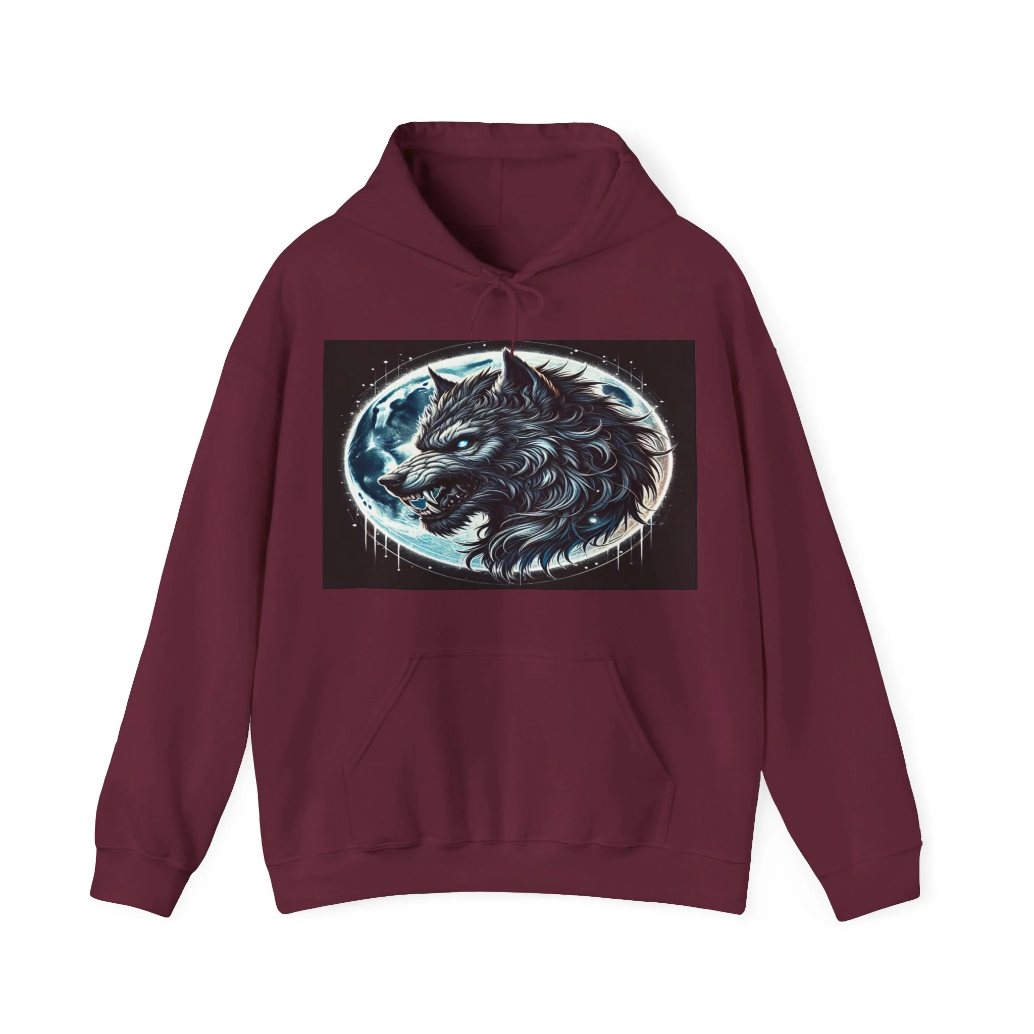 Moonfall Series Fierce Wolf Howling Moon Hoodie Stylish Unique Graphic Hooded Sweatshirt Wolf Adventure Seekers - Image 3