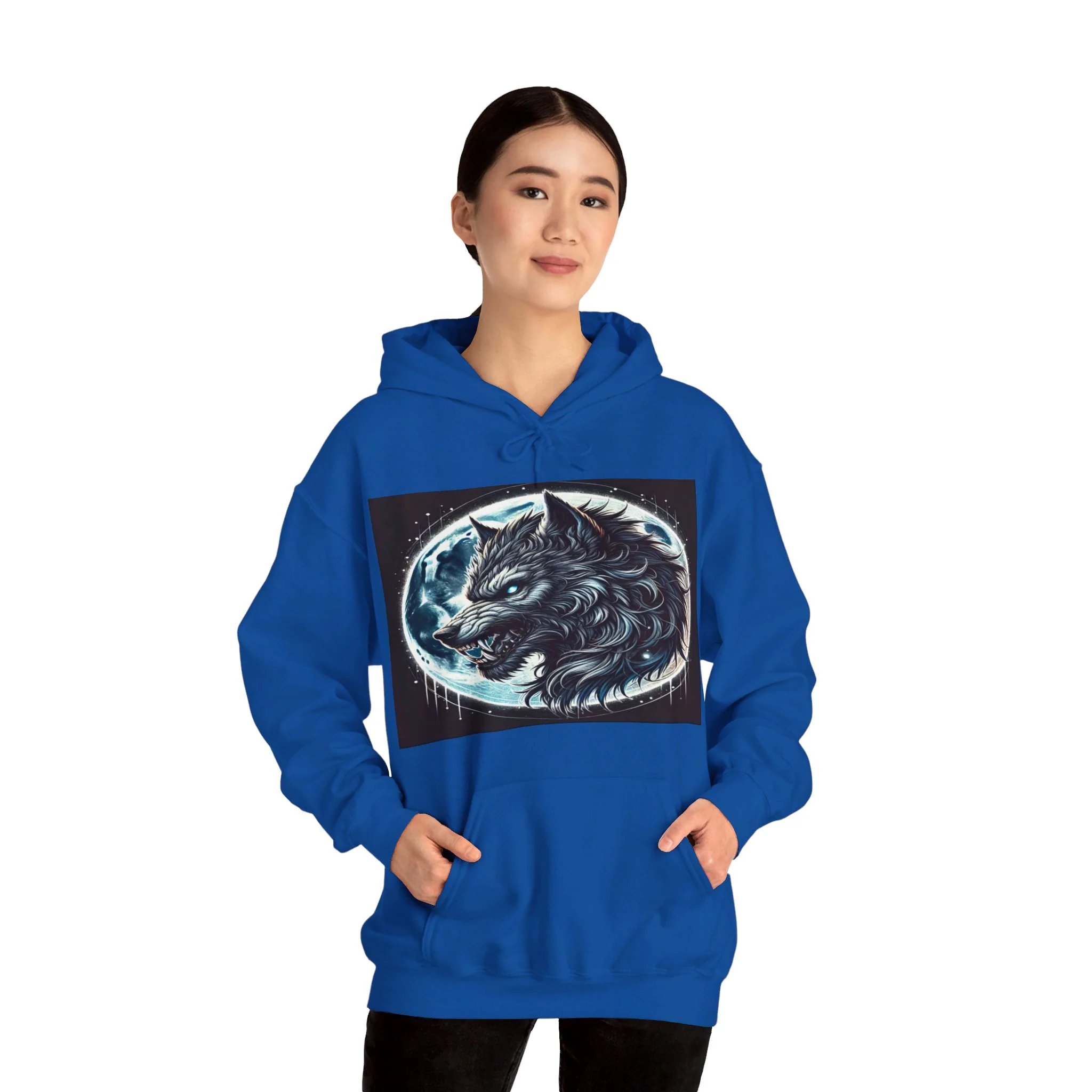 Moonfall Series Fierce Wolf Howling Moon Hoodie Stylish Unique Graphic Hooded Sweatshirt Wolf Adventure Seekers - Image 57