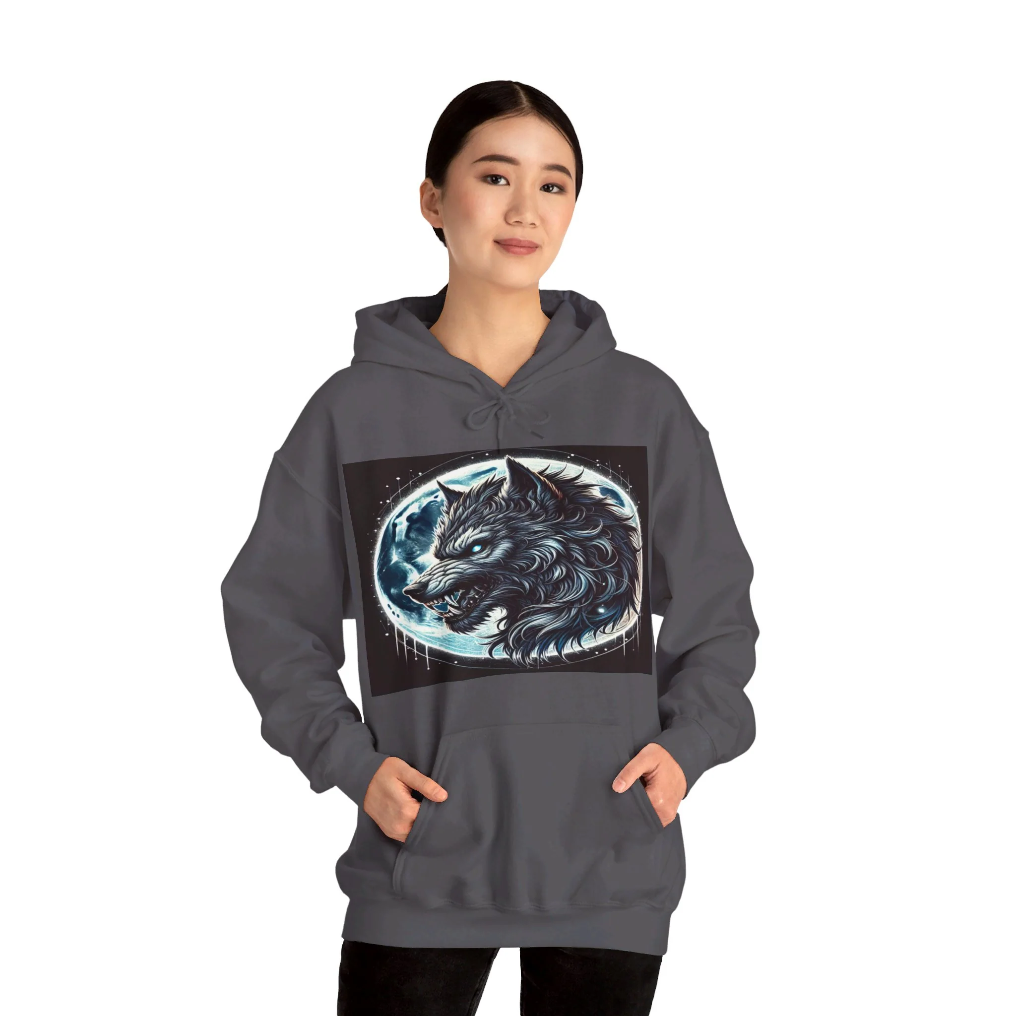 Moonfall Series Fierce Wolf Howling Moon Hoodie Stylish Unique Graphic Hooded Sweatshirt Wolf Adventure Seekers - Image 69