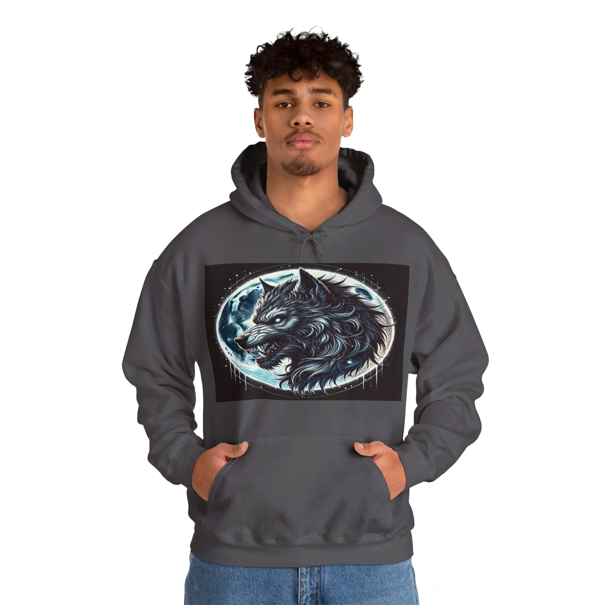 Moonfall Series Fierce Wolf Howling Moon Hoodie Stylish Unique Graphic Hooded Sweatshirt Wolf Adventure Seekers - Image 70