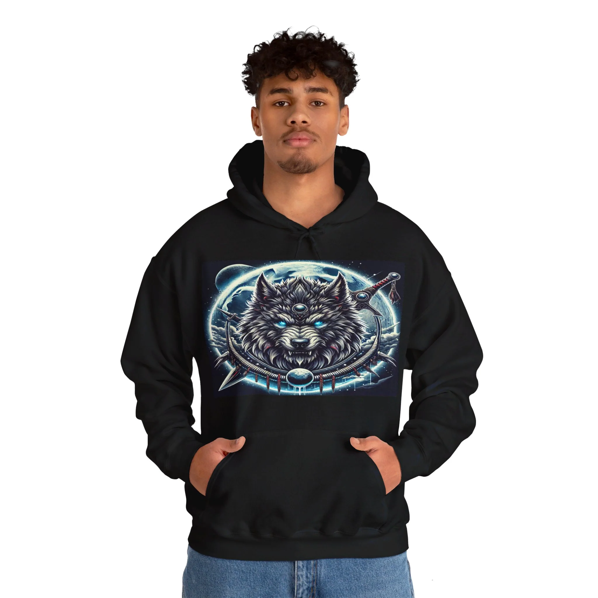 Moonfall Series Mystic Alpha Wolf Moon Hoodie Unique Graphic Hooded Sweatshirt Wolf Enthusiasts - Image 16