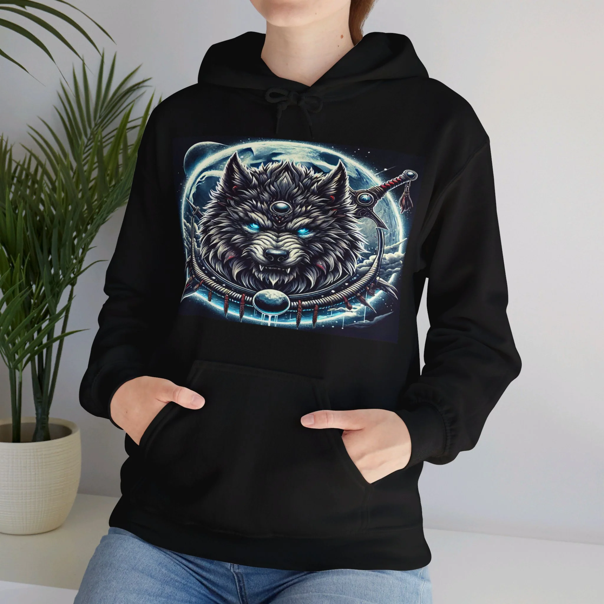 Moonfall Series Mystic Alpha Wolf Moon Hoodie Unique Graphic Hooded Sweatshirt Wolf Enthusiasts - Image 17
