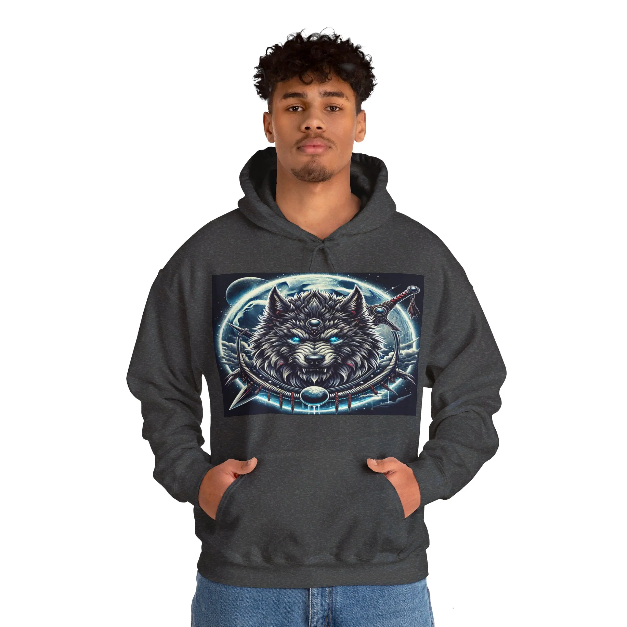 Moonfall Series Mystic Alpha Wolf Moon Hoodie Unique Graphic Hooded Sweatshirt Wolf Enthusiasts - Image 22