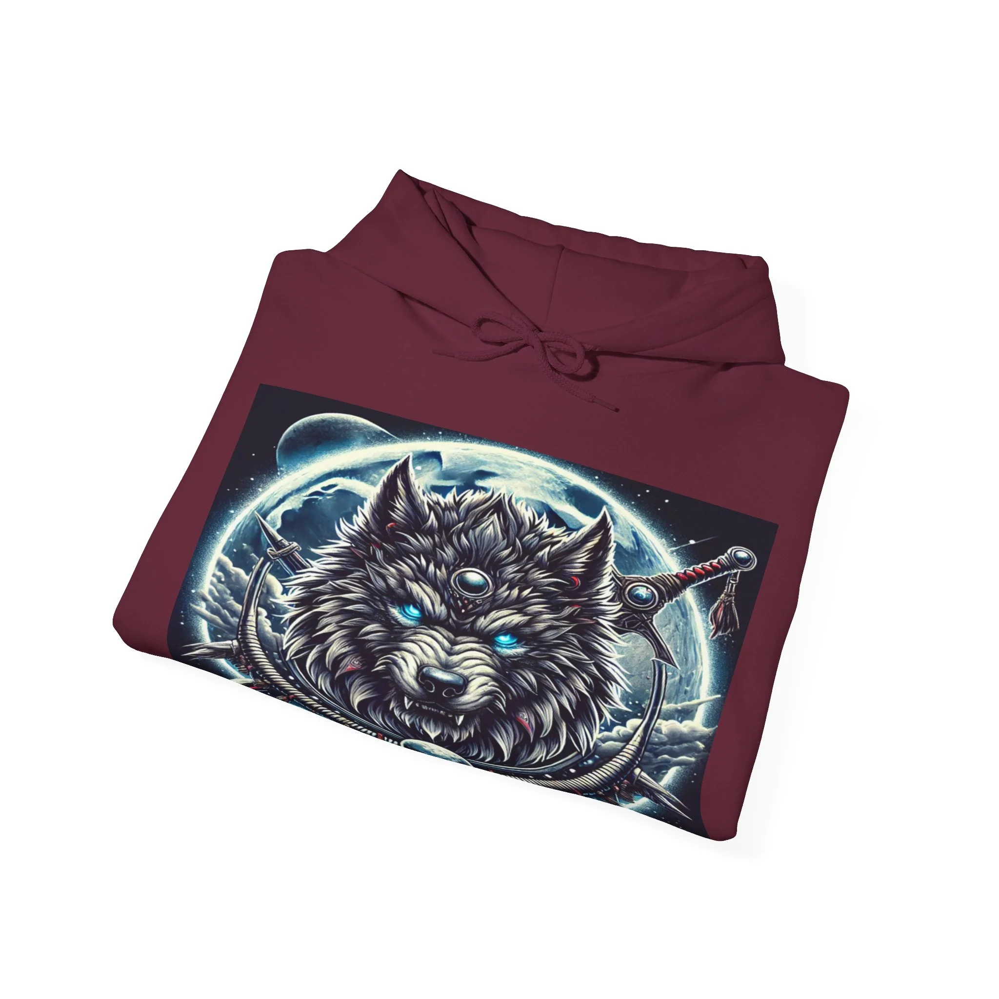 Moonfall Series Mystic Alpha Wolf Moon Hoodie Unique Graphic Hooded Sweatshirt Wolf Enthusiasts - Image 26