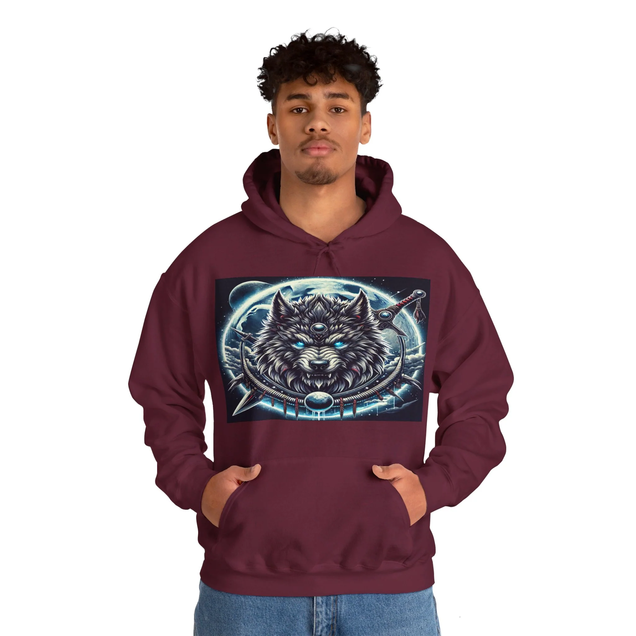 Moonfall Series Mystic Alpha Wolf Moon Hoodie Unique Graphic Hooded Sweatshirt Wolf Enthusiasts - Image 28