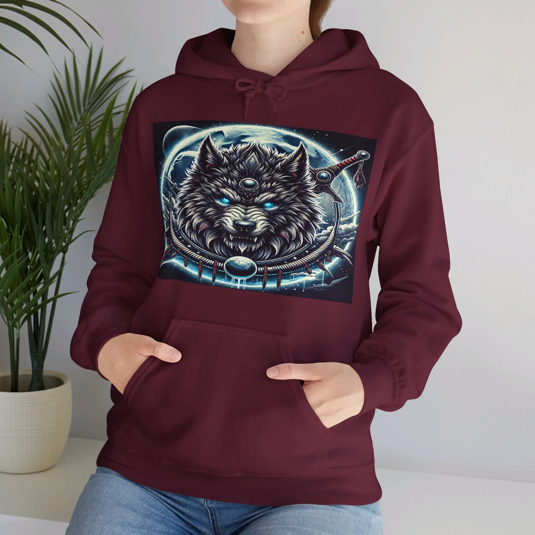 Moonfall Series Mystic Alpha Wolf Moon Hoodie Unique Graphic Hooded Sweatshirt Wolf Enthusiasts - Image 29