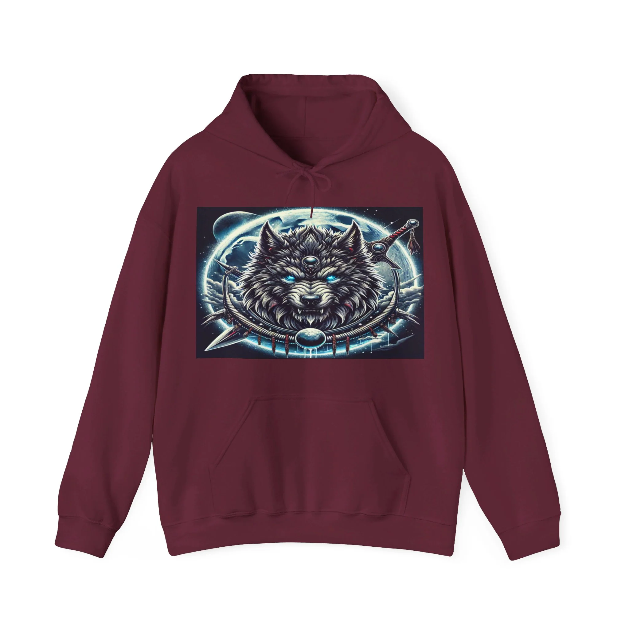 Moonfall Series Mystic Alpha Wolf Moon Hoodie Unique Graphic Hooded Sweatshirt Wolf Enthusiasts - Image 3