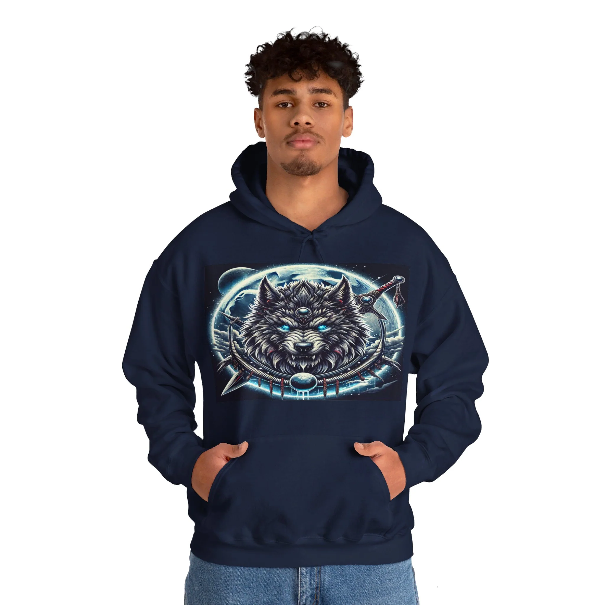 Moonfall Series Mystic Alpha Wolf Moon Hoodie Unique Graphic Hooded Sweatshirt Wolf Enthusiasts - Image 34