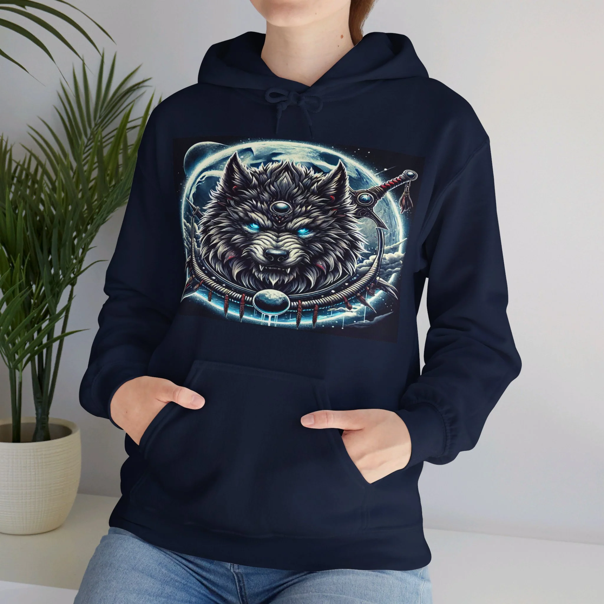 Moonfall Series Mystic Alpha Wolf Moon Hoodie Unique Graphic Hooded Sweatshirt Wolf Enthusiasts - Image 35