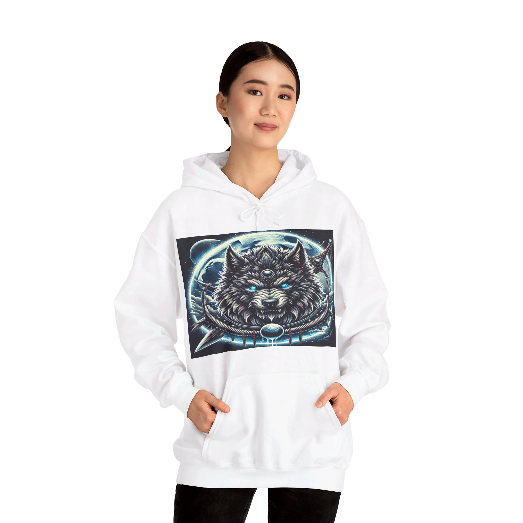 Moonfall Series Mystic Alpha Wolf Moon Hoodie Unique Graphic Hooded Sweatshirt Wolf Enthusiasts - Image 39