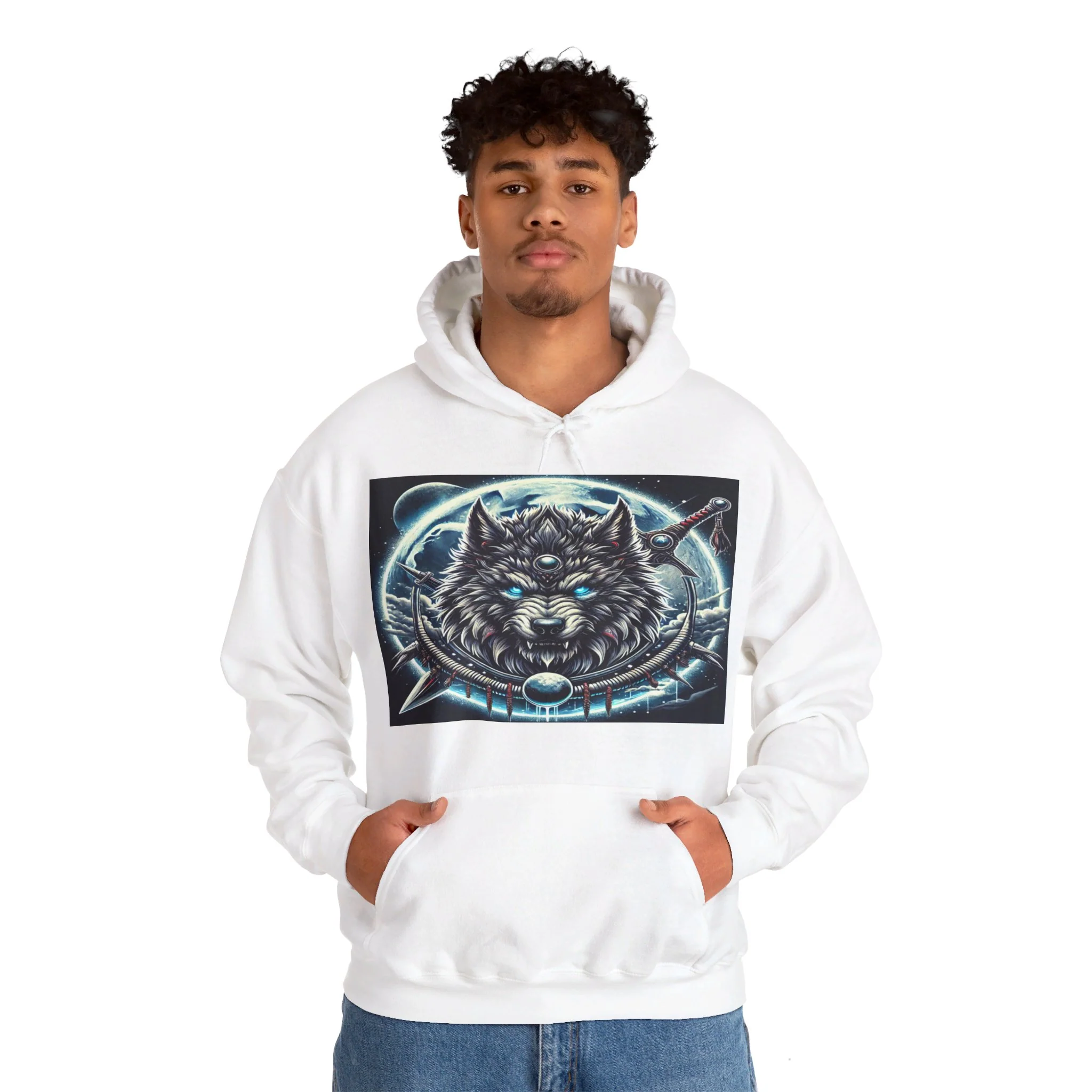 Moonfall Series Mystic Alpha Wolf Moon Hoodie Unique Graphic Hooded Sweatshirt Wolf Enthusiasts - Image 40