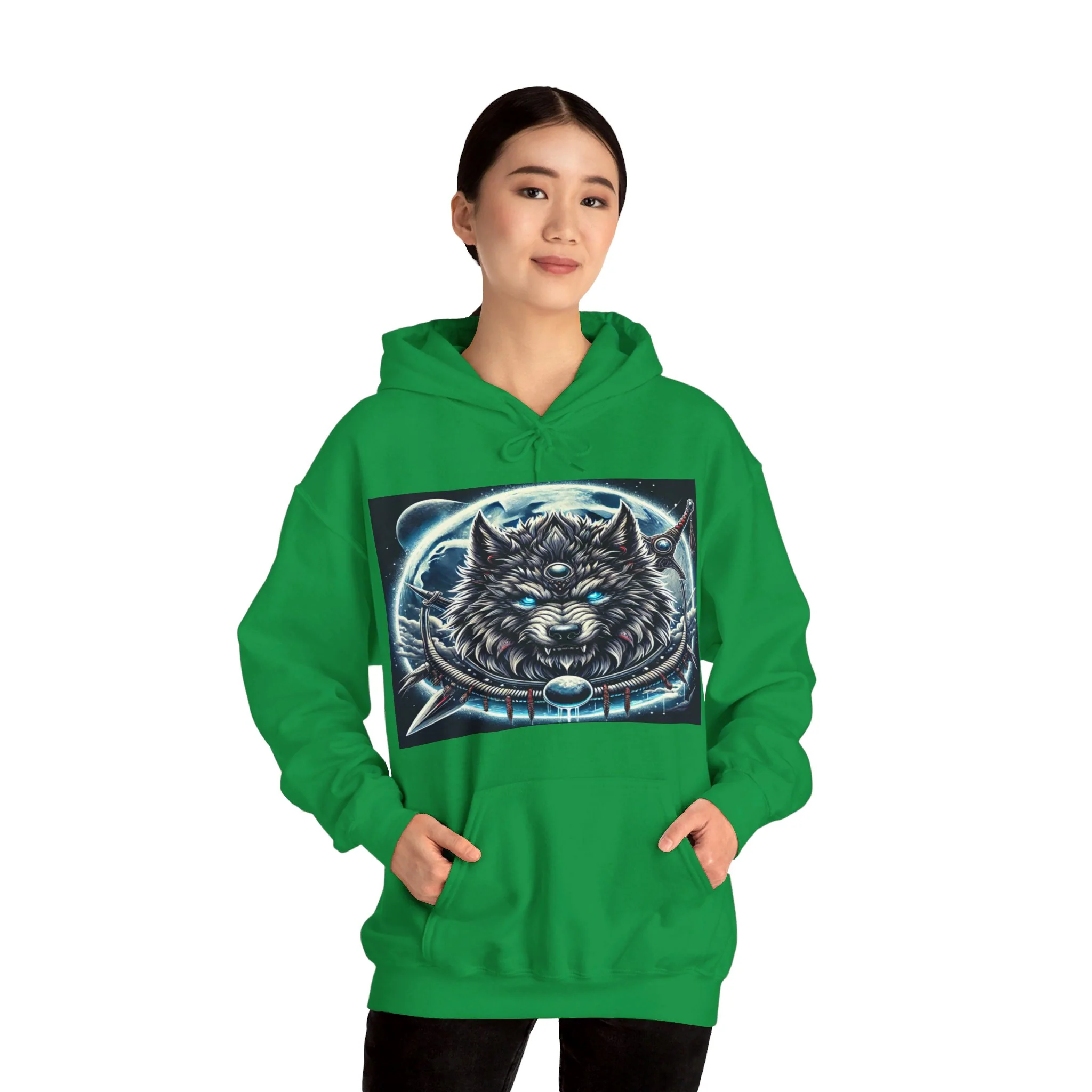 Moonfall Series Mystic Alpha Wolf Moon Hoodie Unique Graphic Hooded Sweatshirt Wolf Enthusiasts - Image 45