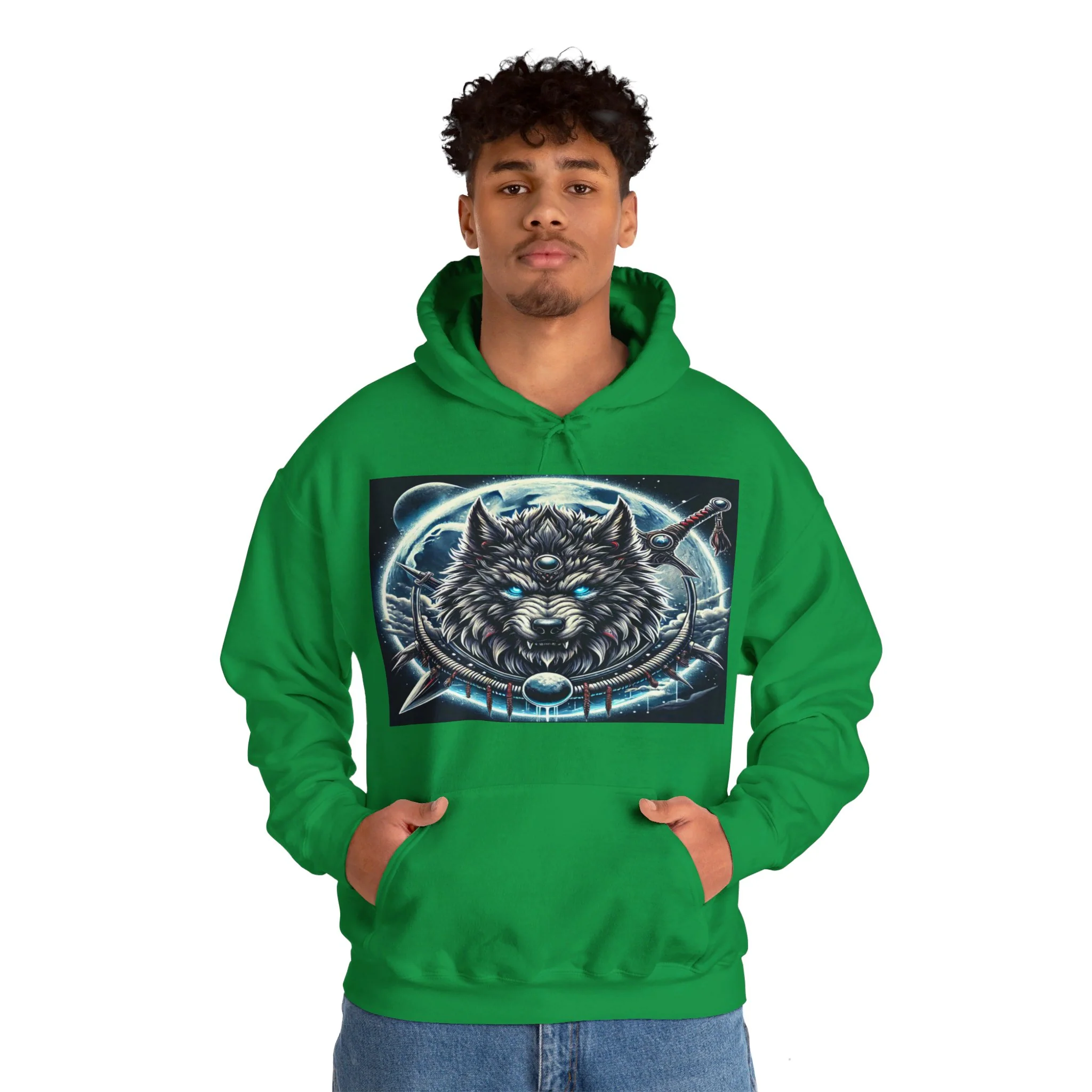 Moonfall Series Mystic Alpha Wolf Moon Hoodie Unique Graphic Hooded Sweatshirt Wolf Enthusiasts - Image 46