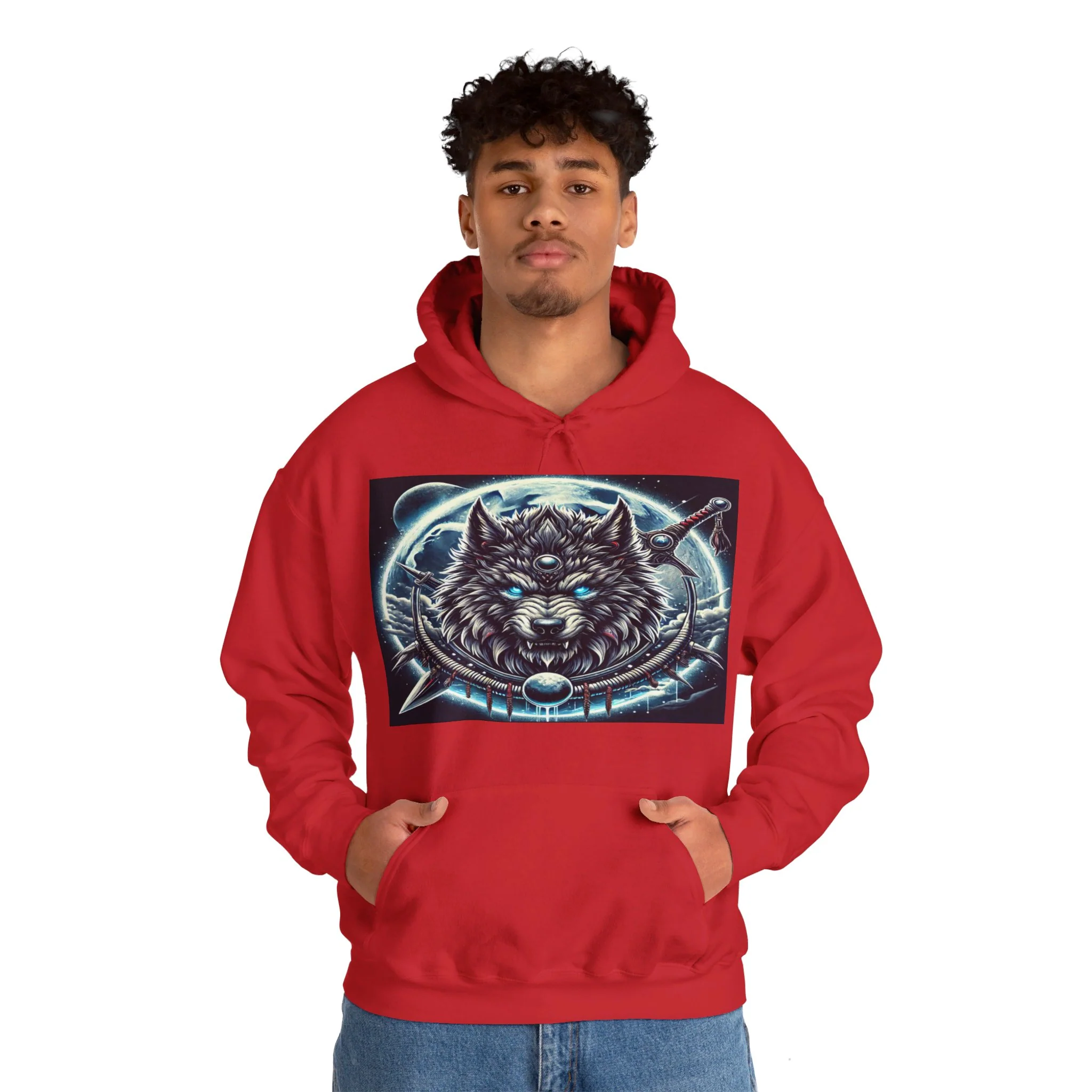 Moonfall Series Mystic Alpha Wolf Moon Hoodie Unique Graphic Hooded Sweatshirt Wolf Enthusiasts - Image 52
