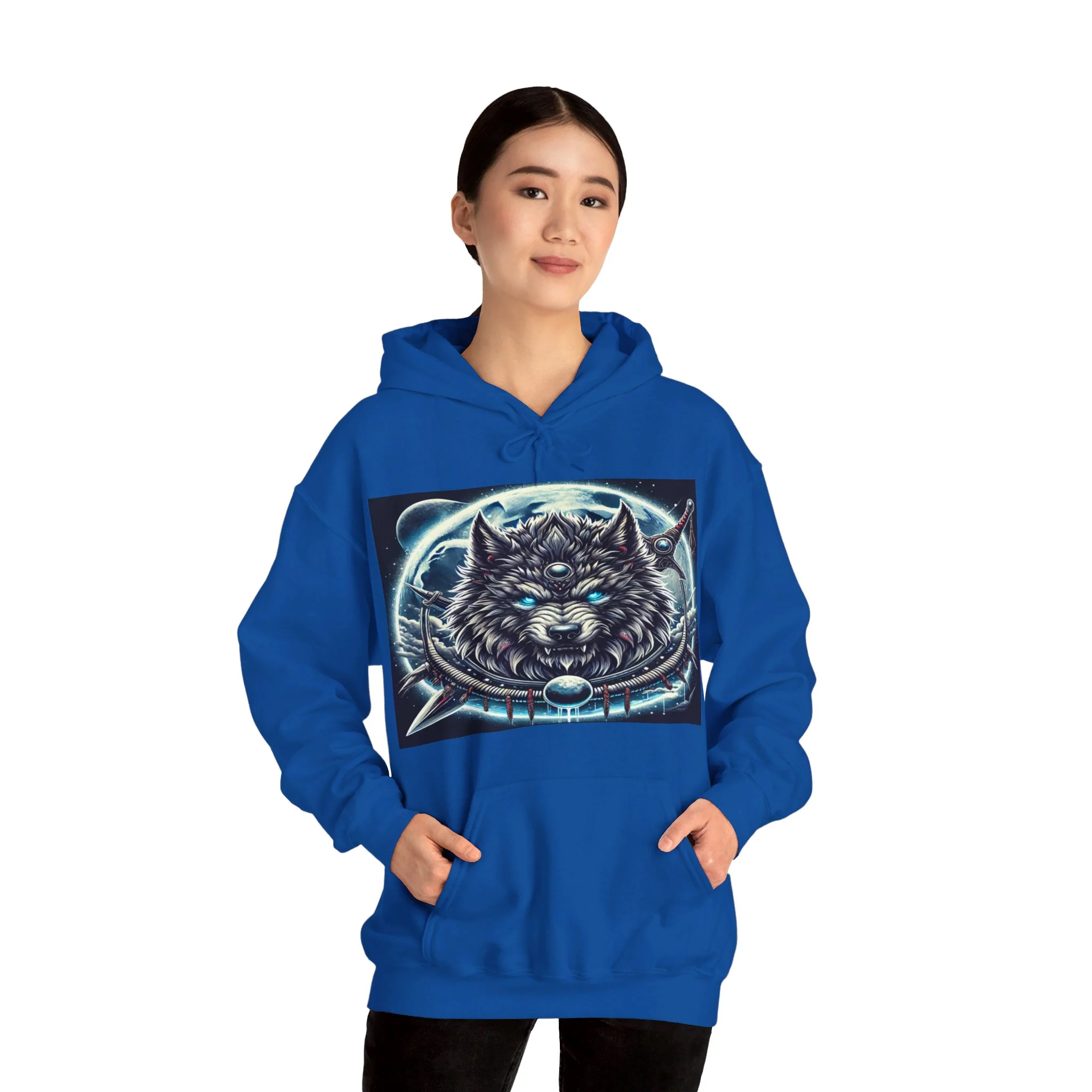 Moonfall Series Mystic Alpha Wolf Moon Hoodie Unique Graphic Hooded Sweatshirt Wolf Enthusiasts - Image 57