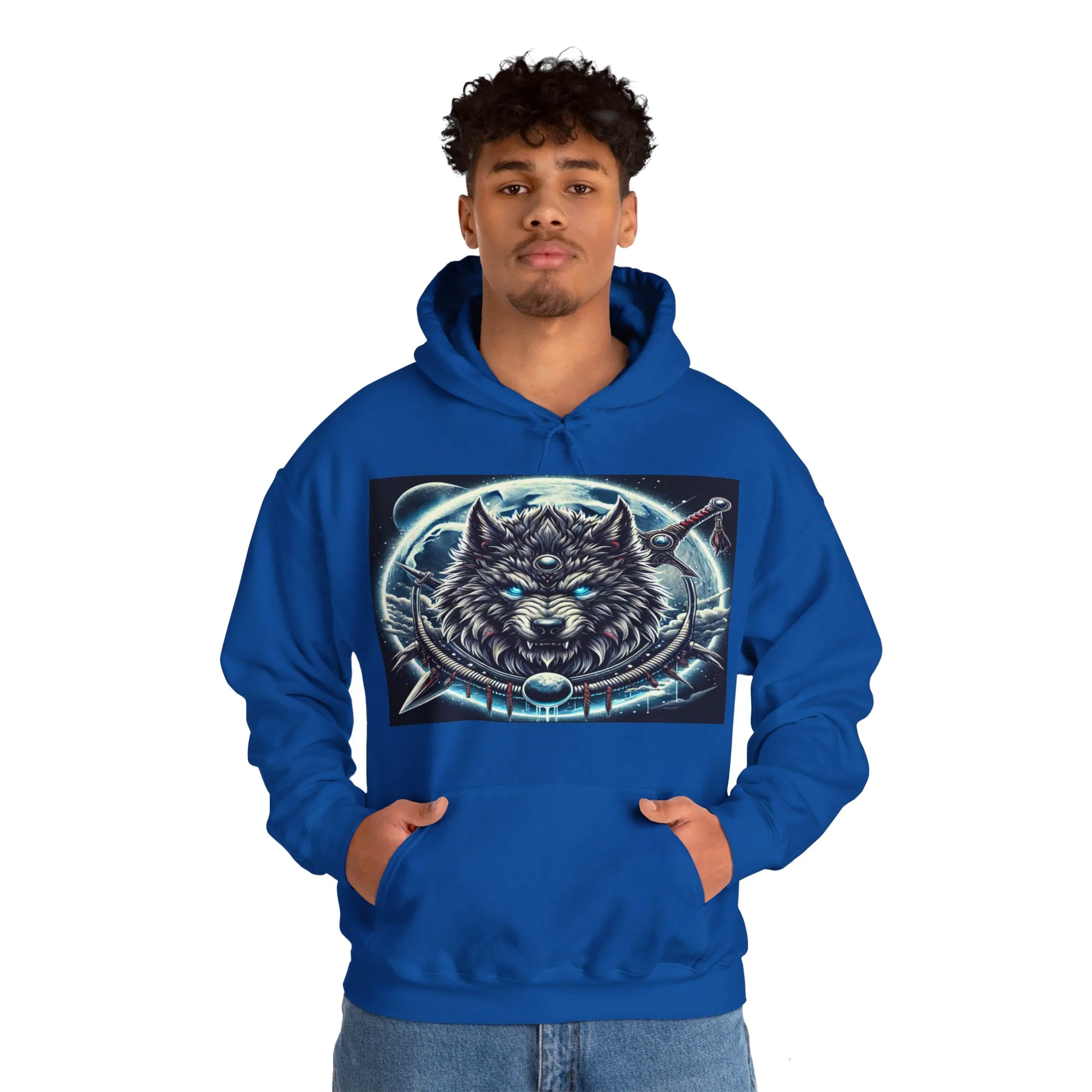 Moonfall Series Mystic Alpha Wolf Moon Hoodie Unique Graphic Hooded Sweatshirt Wolf Enthusiasts - Image 58