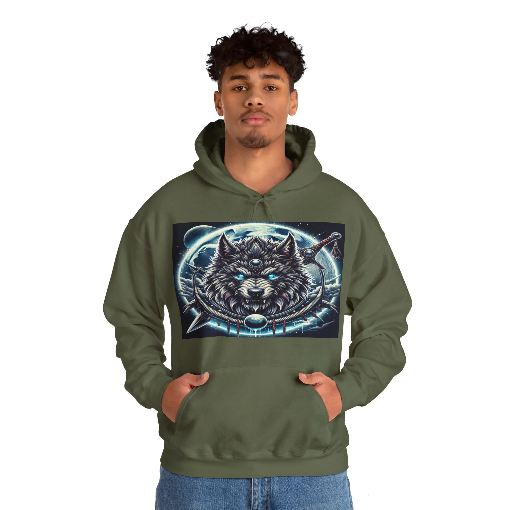 Moonfall Series Mystic Alpha Wolf Moon Hoodie Unique Graphic Hooded Sweatshirt Wolf Enthusiasts - Image 63