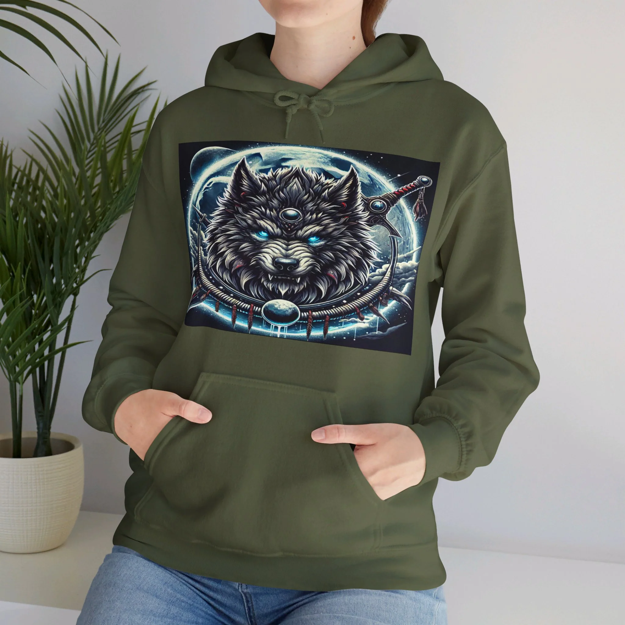 Moonfall Series Mystic Alpha Wolf Moon Hoodie Unique Graphic Hooded Sweatshirt Wolf Enthusiasts - Image 64
