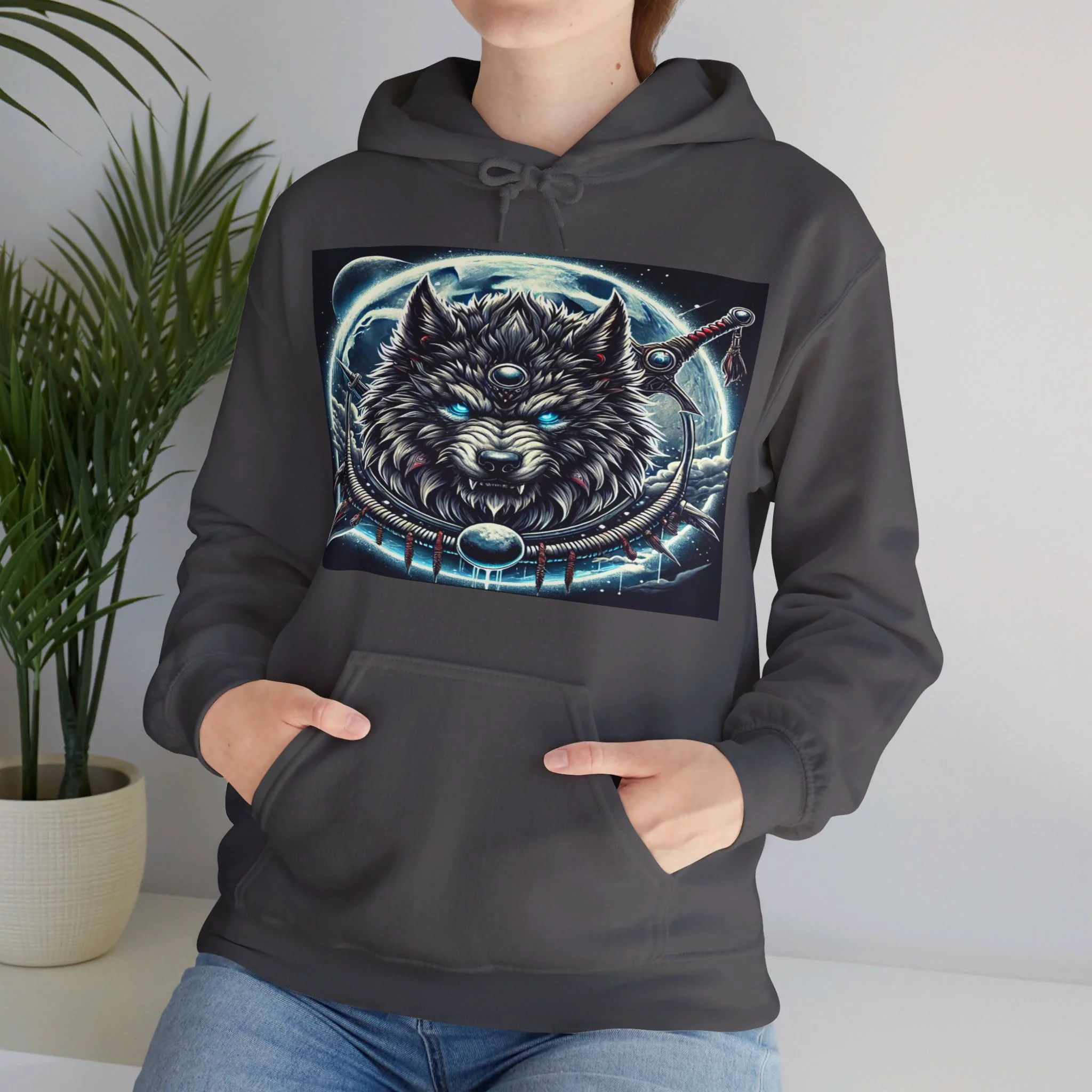 Moonfall Series Mystic Alpha Wolf Moon Hoodie Unique Graphic Hooded Sweatshirt Wolf Enthusiasts - Image 70