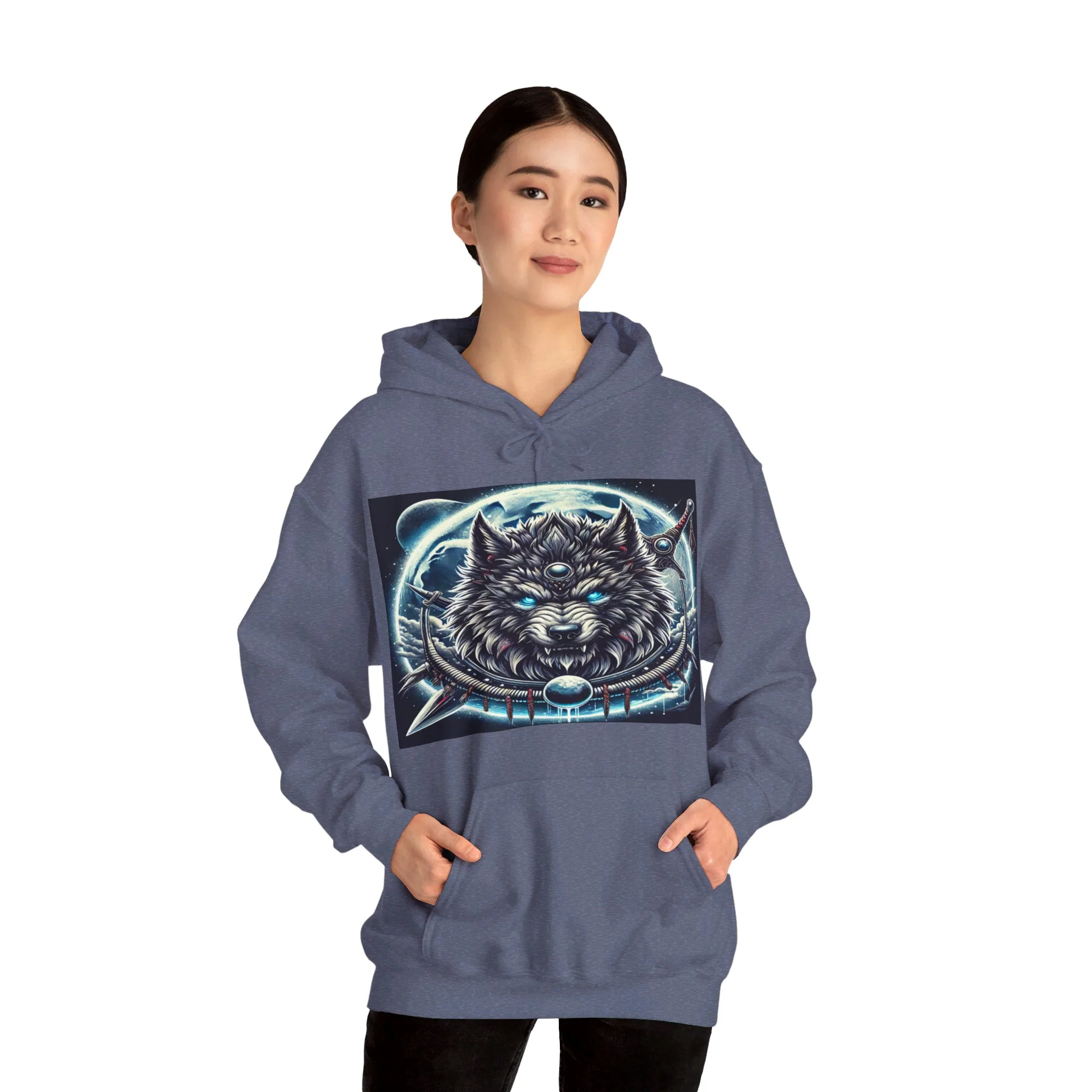 Moonfall Series Mystic Alpha Wolf Moon Hoodie Unique Graphic Hooded Sweatshirt Wolf Enthusiasts - Image 74