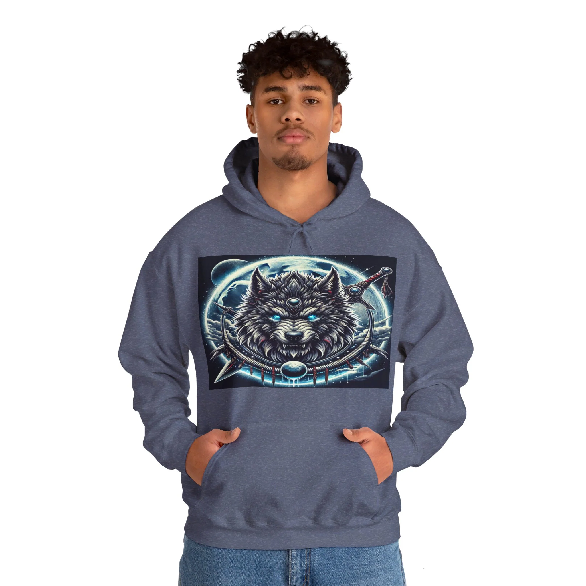 Moonfall Series Mystic Alpha Wolf Moon Hoodie Unique Graphic Hooded Sweatshirt Wolf Enthusiasts - Image 75