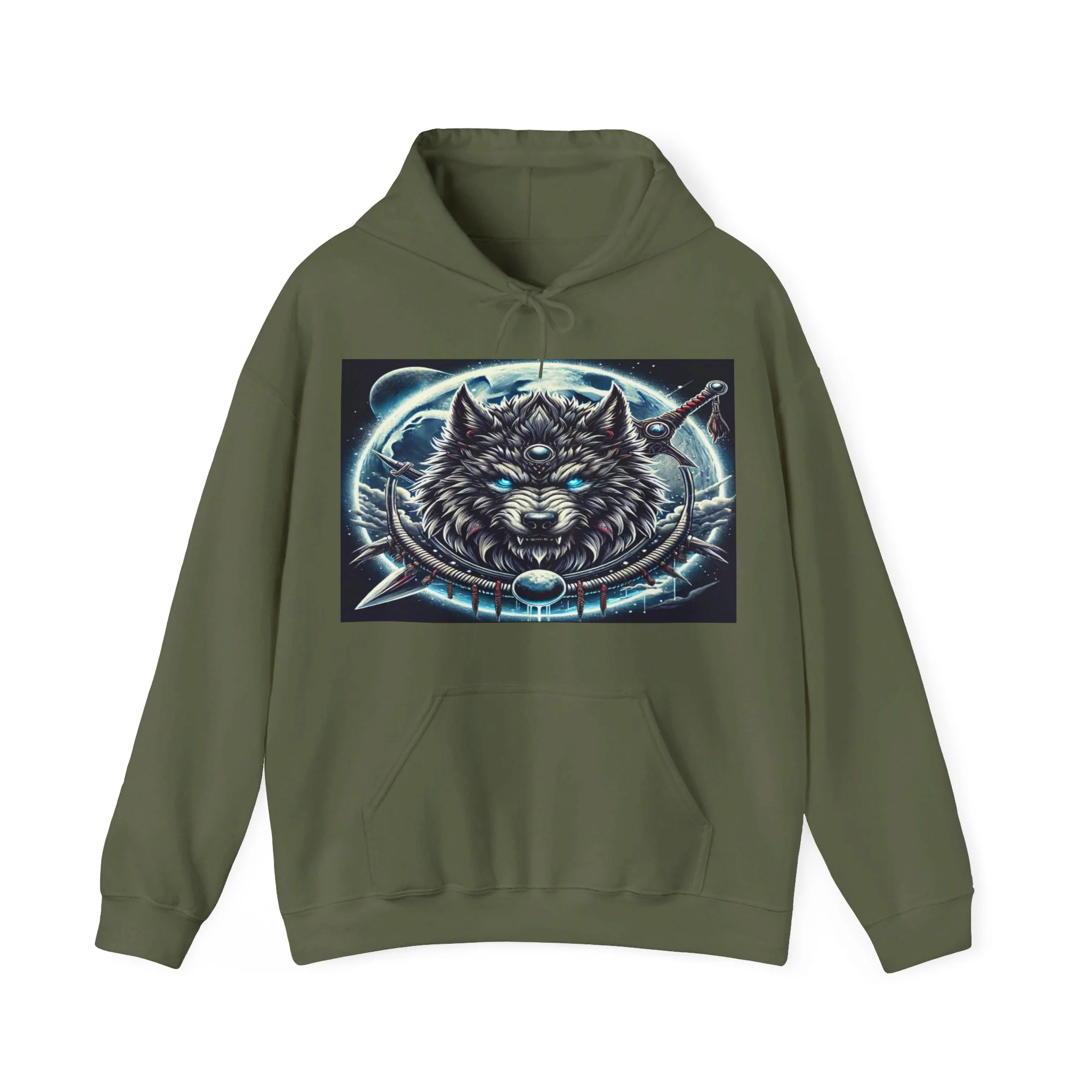 Moonfall Series Mystic Alpha Wolf Moon Hoodie Unique Graphic Hooded Sweatshirt Wolf Enthusiasts - Image 9