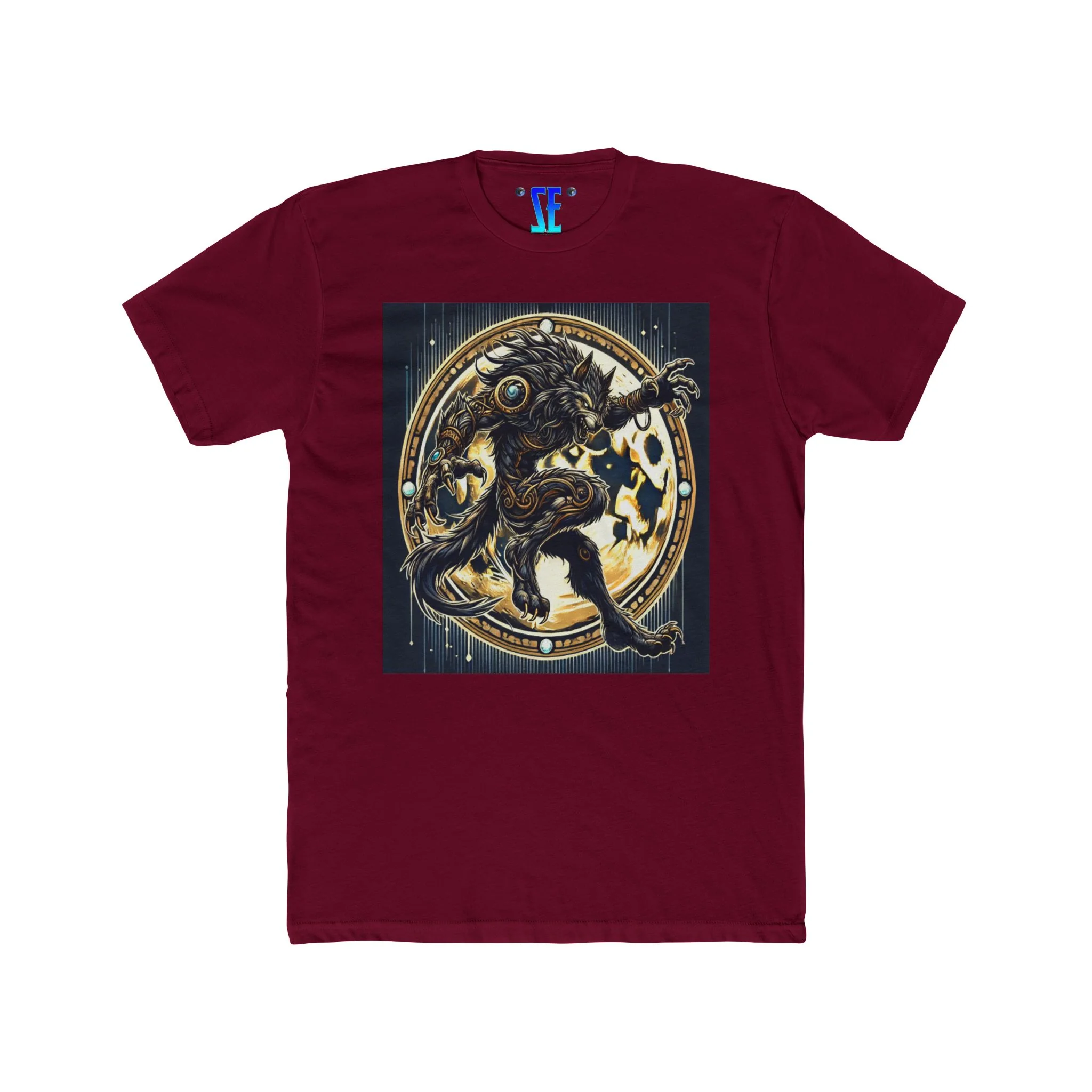 Moonfall Series Mystic Black Gold Werewolf Moon Dynamic Graphic Werewolf Mythology T-Shirt - Image 12