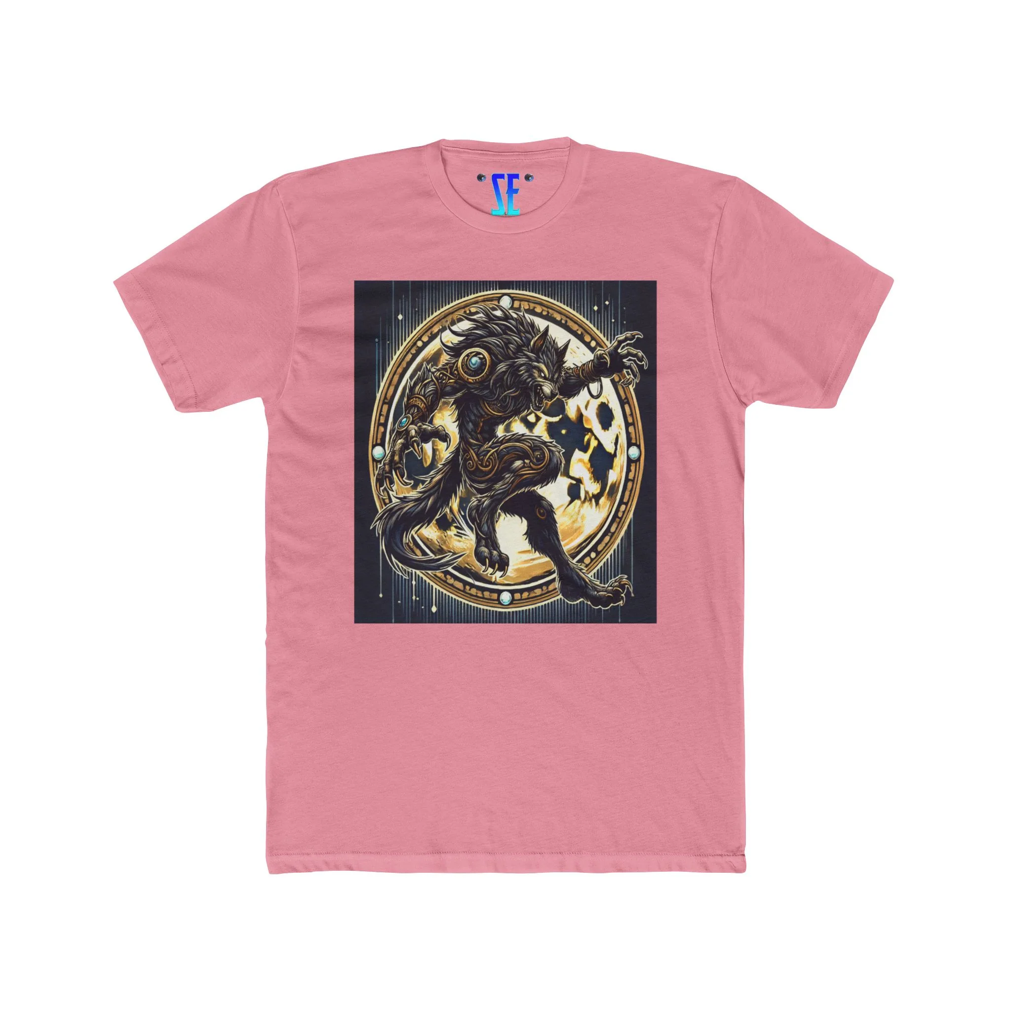 Moonfall Series Mystic Black Gold Werewolf Moon Dynamic Graphic Werewolf Mythology T-Shirt - Image 5