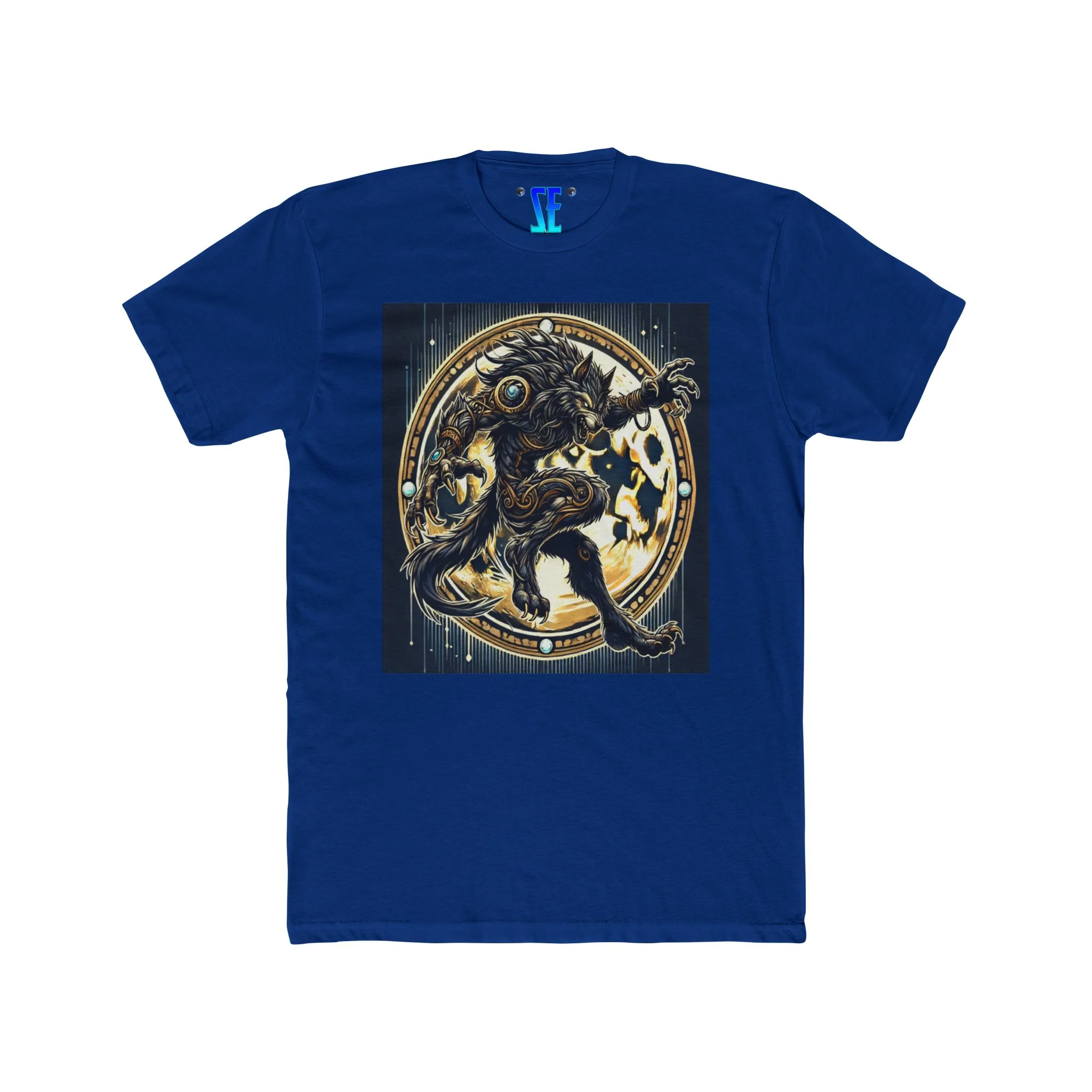 Moonfall Series Mystic Black Gold Werewolf Moon Dynamic Graphic Werewolf Mythology T-Shirt - Image 9