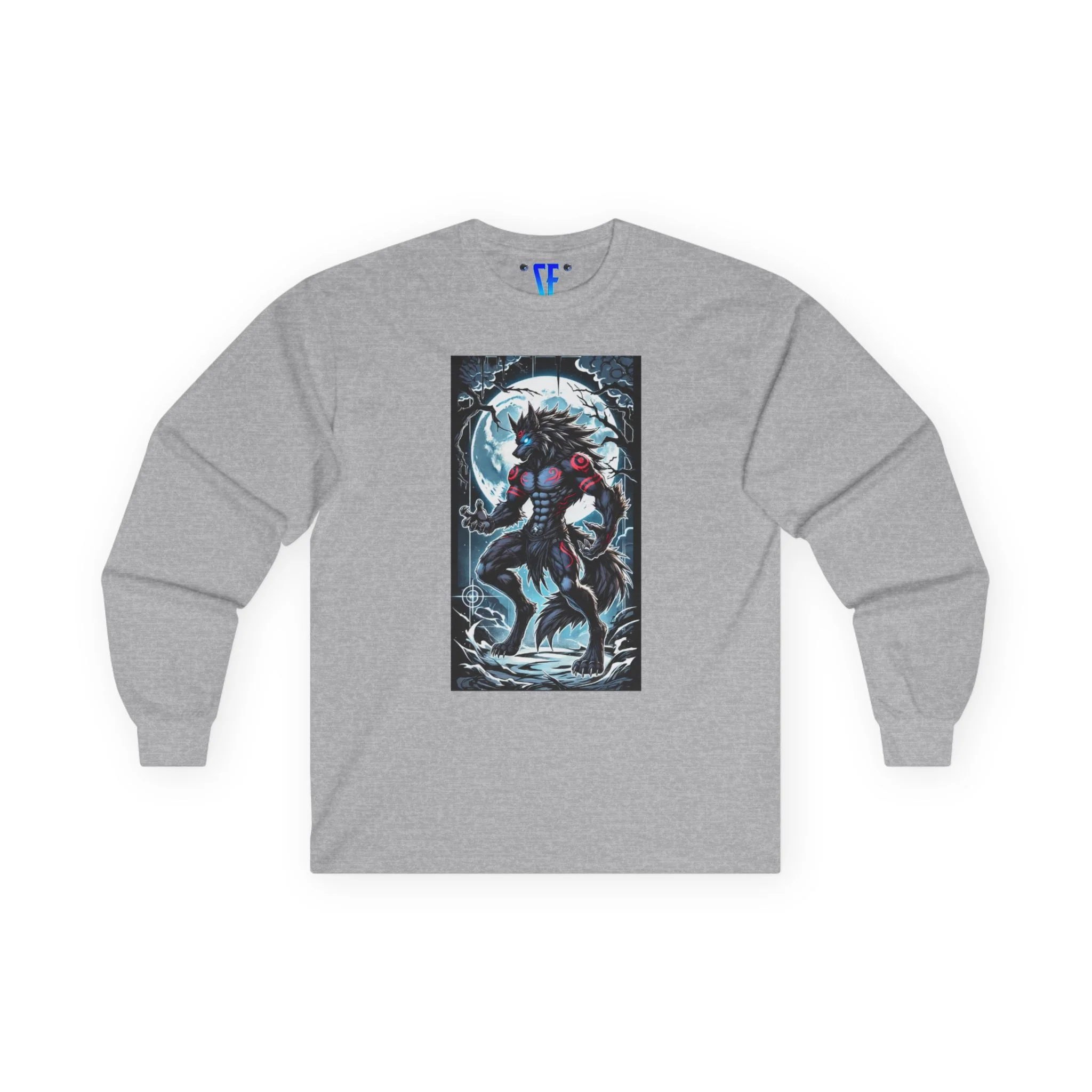 Moonfall Series Shadow WereWolf Long Sleeve Tee Lunar Warrior Design - Image 3