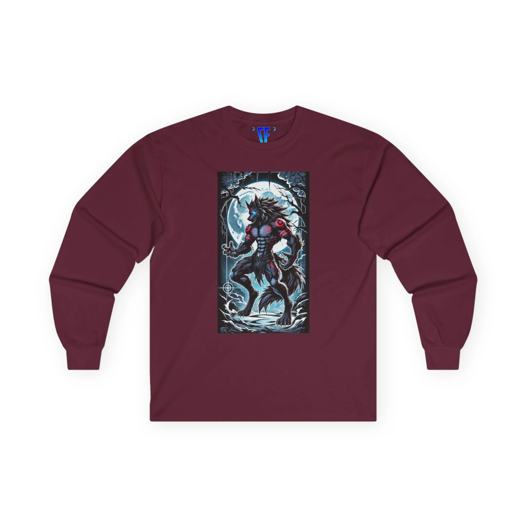 Moonfall Series Shadow WereWolf Long Sleeve Tee Lunar Warrior Design - Image 5