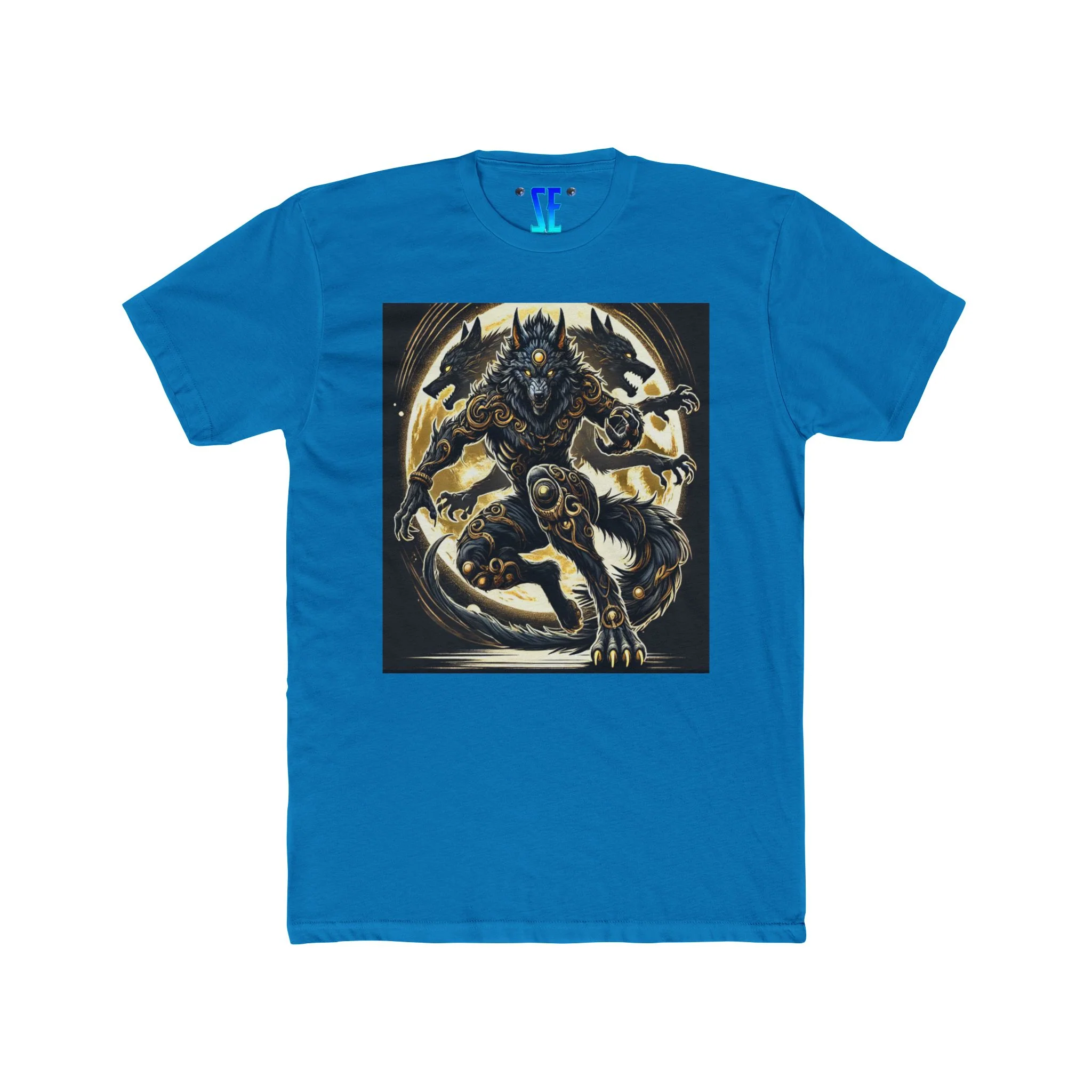 Moonfall Series Stunning Black Gold Werewolf Graphic Epic Warrior Werewolf T-Shirt - Image 11